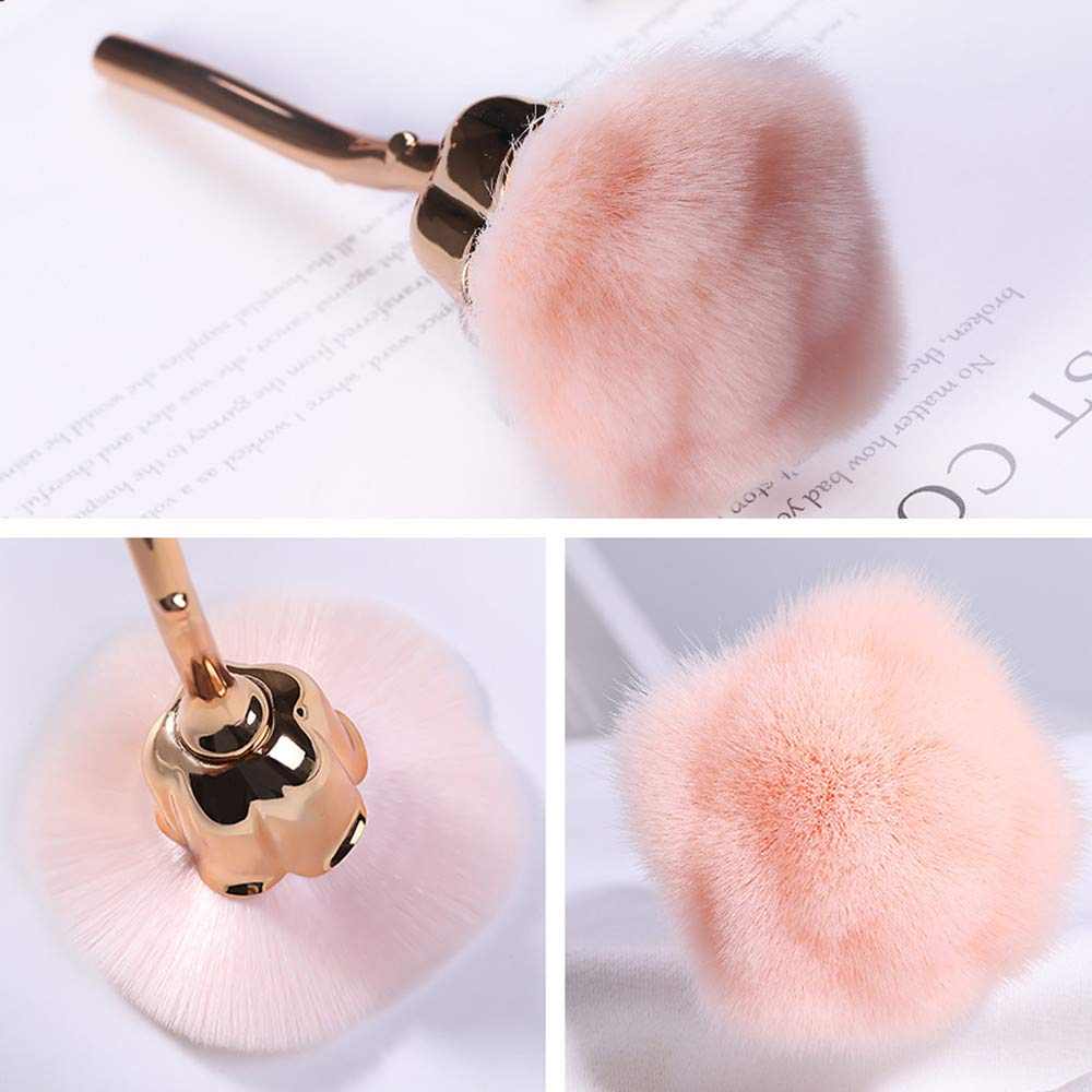 Premium Rose Shaped Makeup Brush Set - 10pcs Professional Foundation, Powder, Blush & Contour Brushes for Flawless Makeup Application | Perfect for Daily Use, Bridal Makeup & Professional Salon