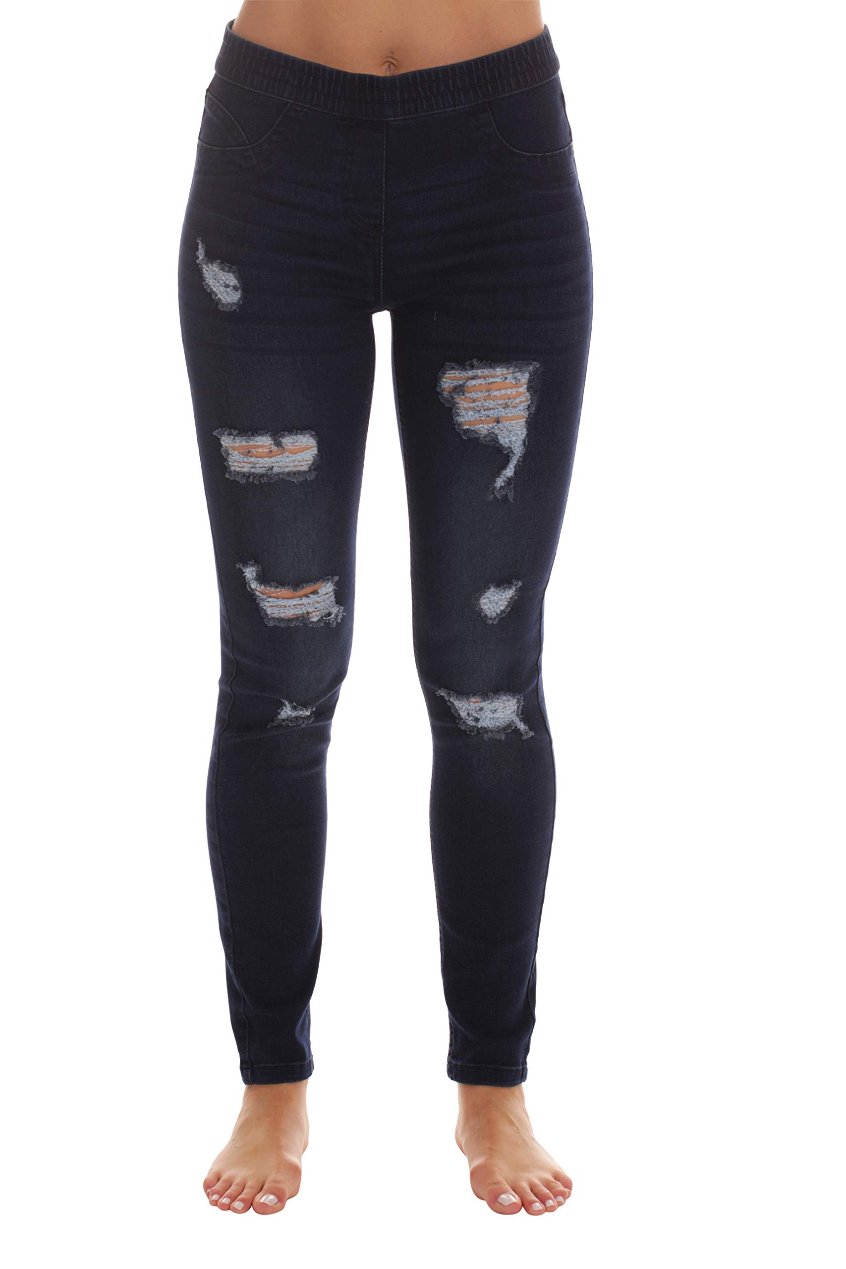 Just Love Women's Ripped Denim Jeggings - Stretchy Skinny Jeans Leggings for Casual Wear & Everyday Outfits
