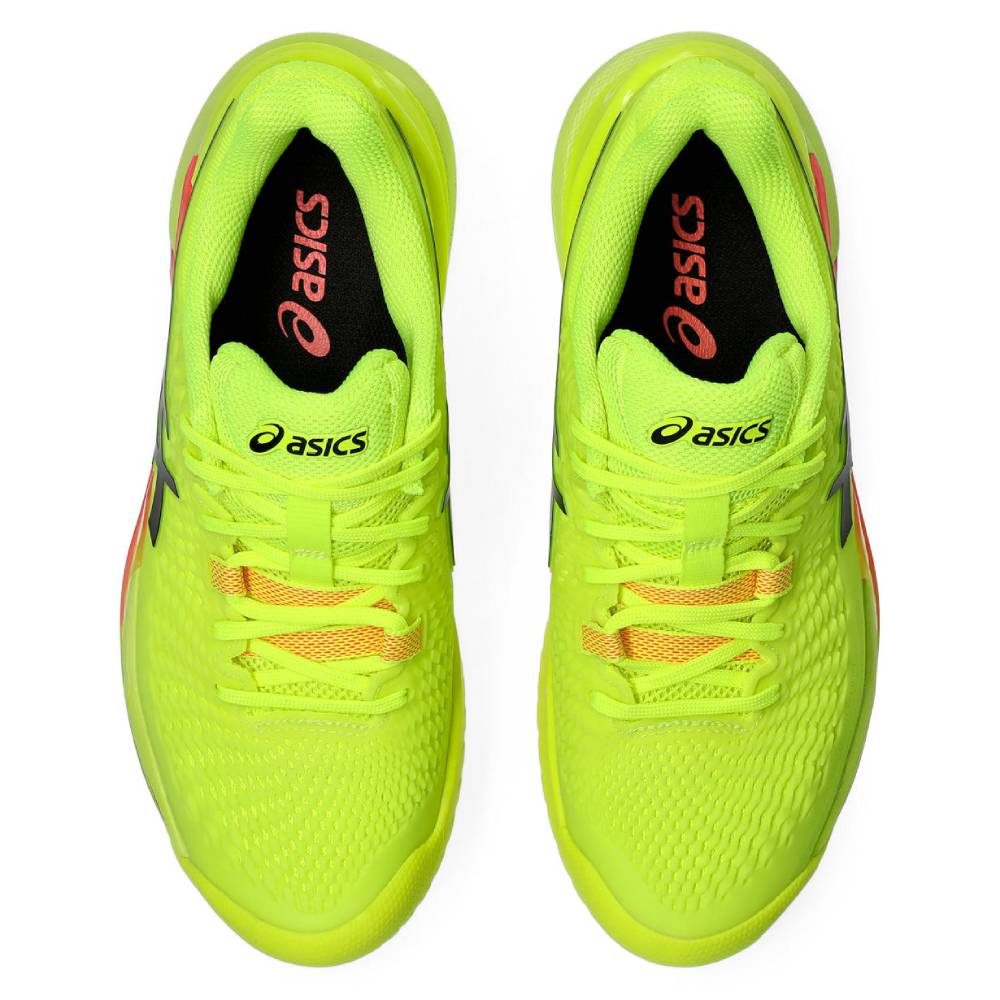 ASICS Gel Resolution 9 Paris Edition Women's Tennis Shoes - Safety Yellow/Black | High-Performance Court Shoes for Women | Perfect for Tennis, Pickleball & Indoor Court Sports