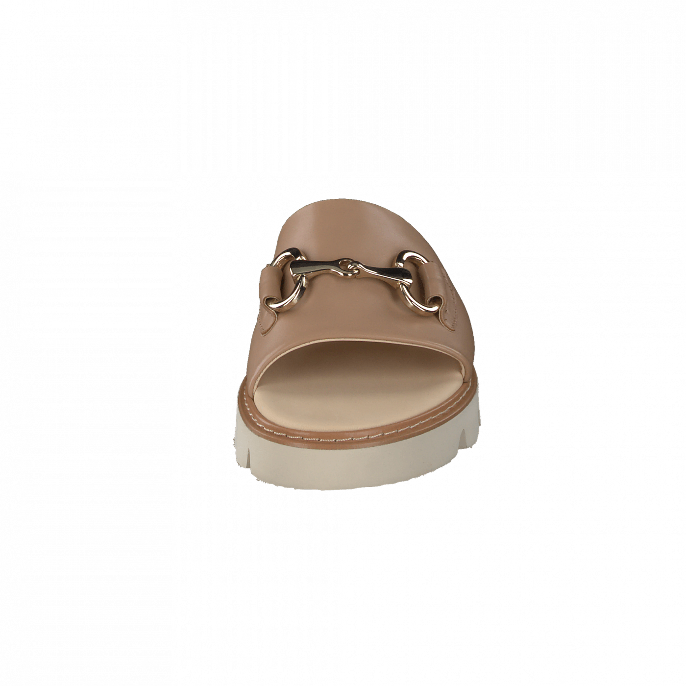 PAUL GREEN 6051 Women's Chunky Sole Camel Leather Sliders - Comfortable Slide-On Mules for Casual Wear, Beach, and Summer Outfits