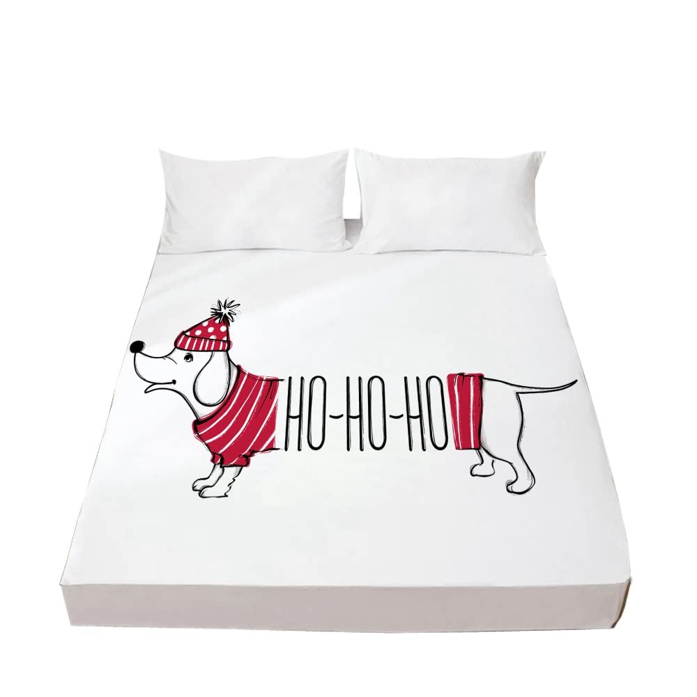 Christmas Quilt Cover Set - Twin/Full/Queen/King Size Holiday Bedding with Pillowcases | Santa Claus, Moose & Puppy Ball Design | Festive Home Decor for Kids & Adults (3PCS, Queen Size) - Perfect for Christmas, New Year Celebrations & Cozy Winter Nights