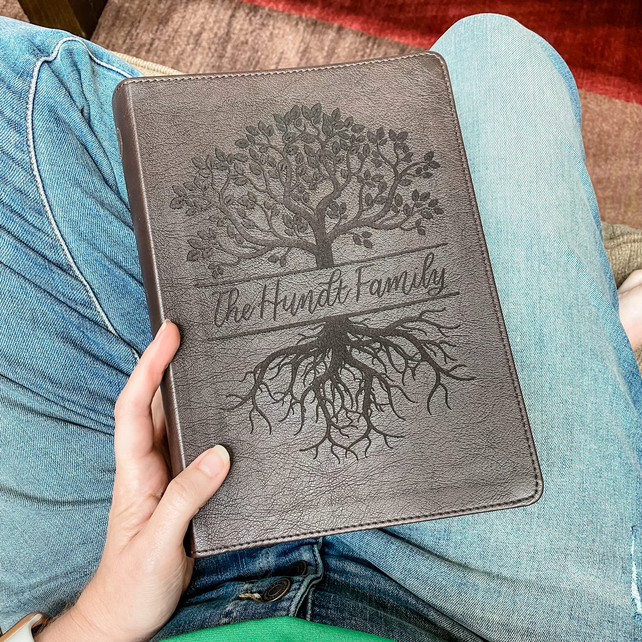 Personalized Family Name ESV Journaling Bible with Custom Tree Design - Engraved Wedding Gift for Couples, Bridal Shower, Anniversary & Christian Faith Keepsake