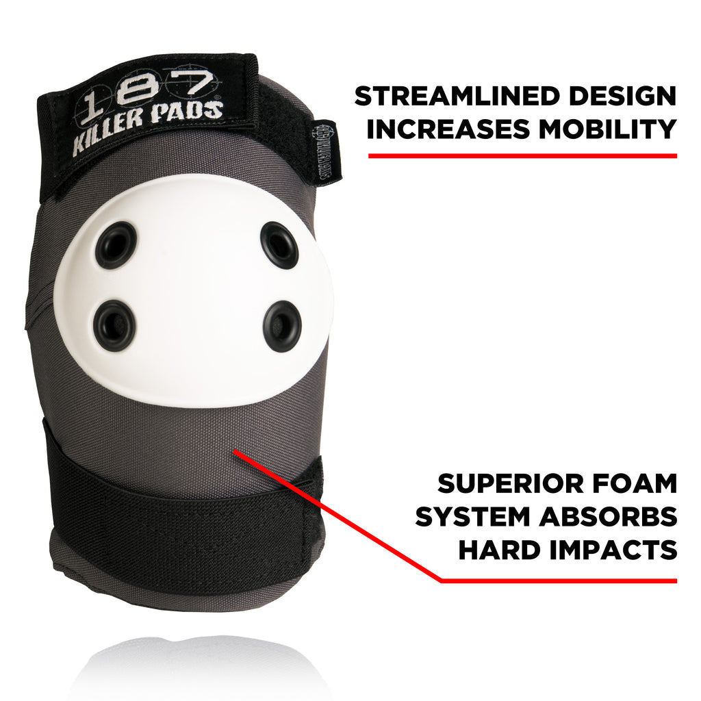 Premium 187 Grey Elbow Pads - Protective Gear for Skateboarding, Cycling & Extreme Sports - Durable & Comfortable Impact Protection for Athletes