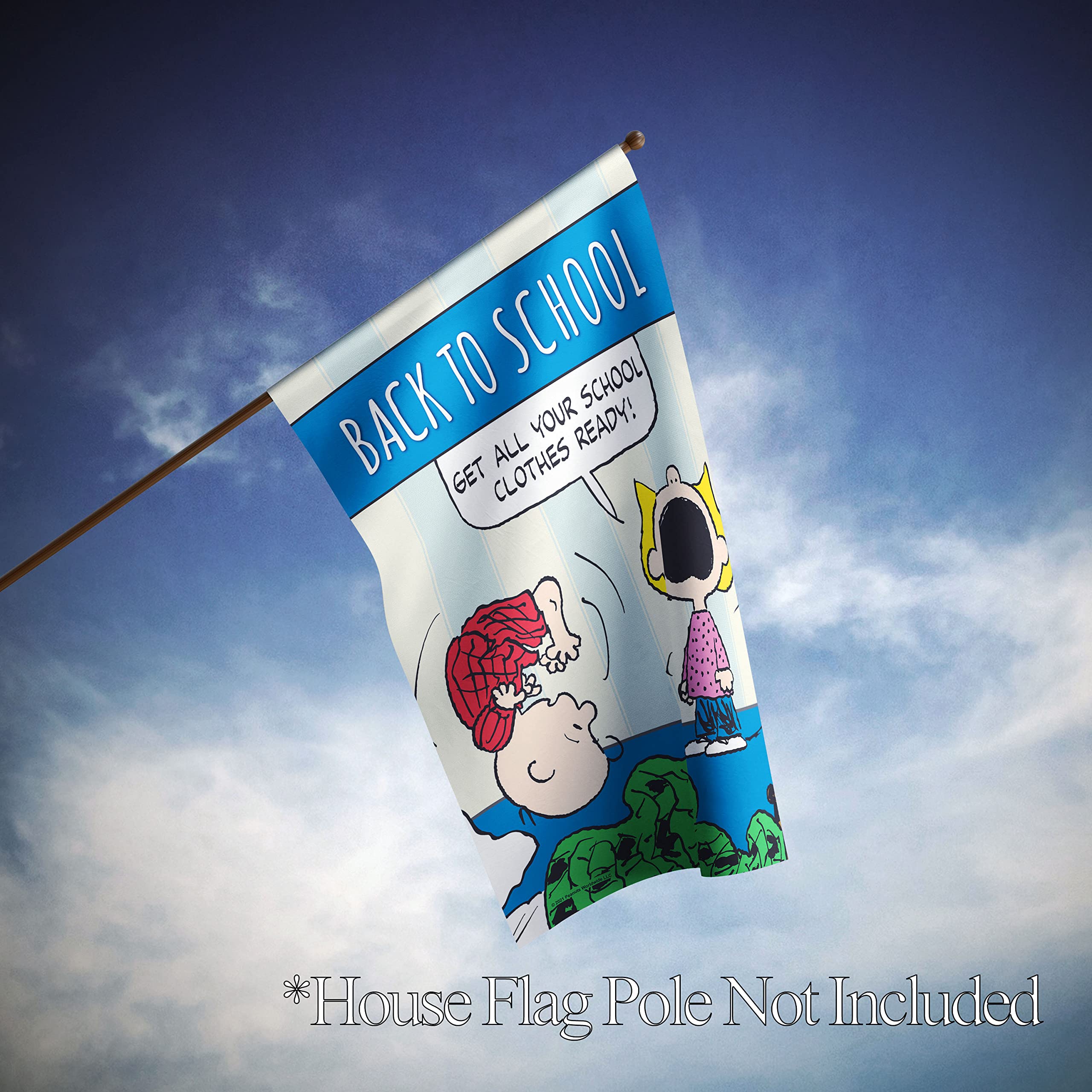 PEANUTS® Back to School Charlie Brown House Flag 28