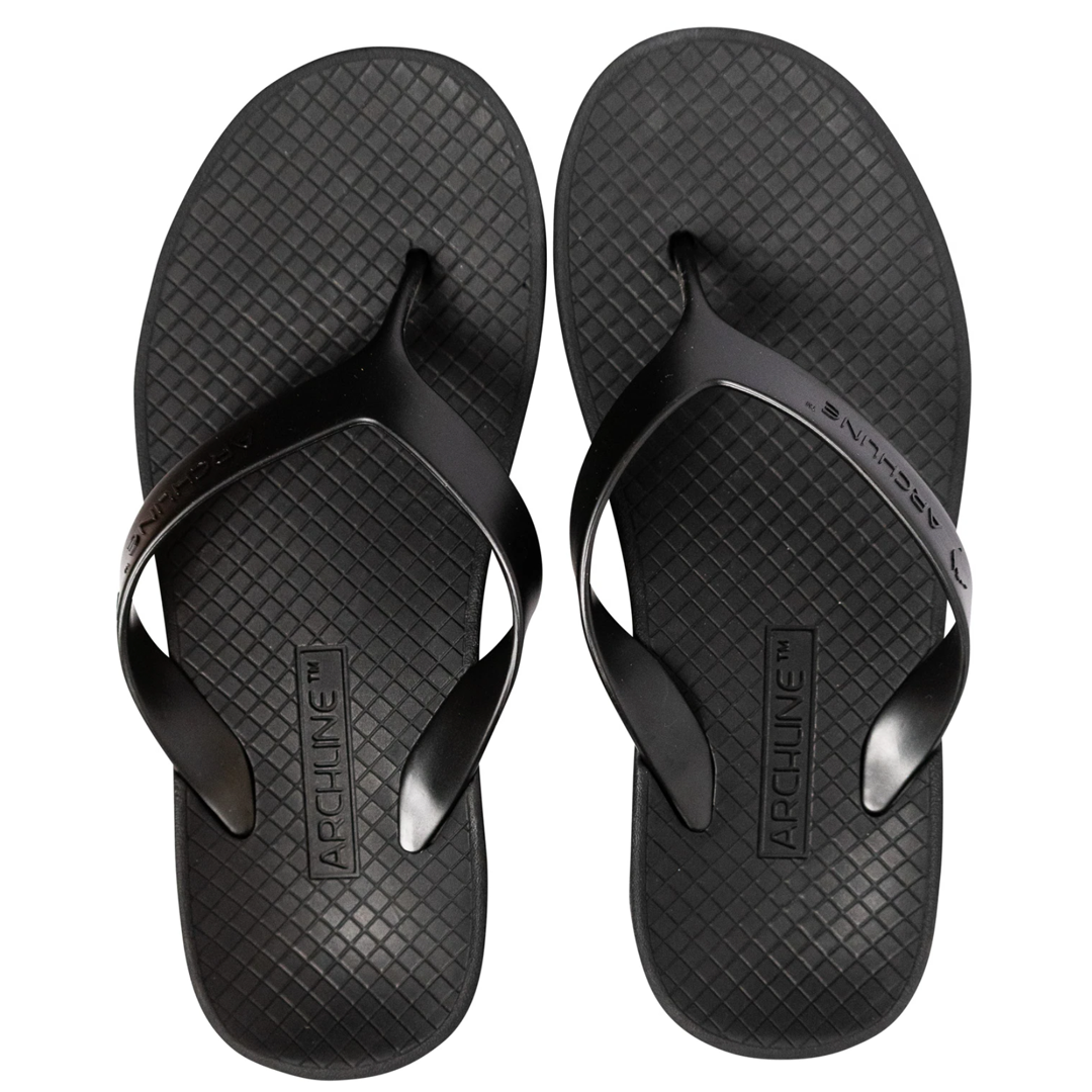 **Archline Comfortable Thongs & Flip Flops for Women & Men - Soft & Lightweight Sandals for Beach, Pool, and Casual Wear - Black**