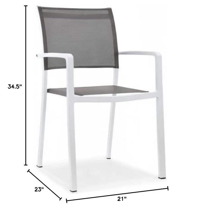 Premium Outdoor Dining Chairs Set of 4 - Weather-Resistant Grey Patio Chairs for Garden, Poolside, and Backyard Entertaining