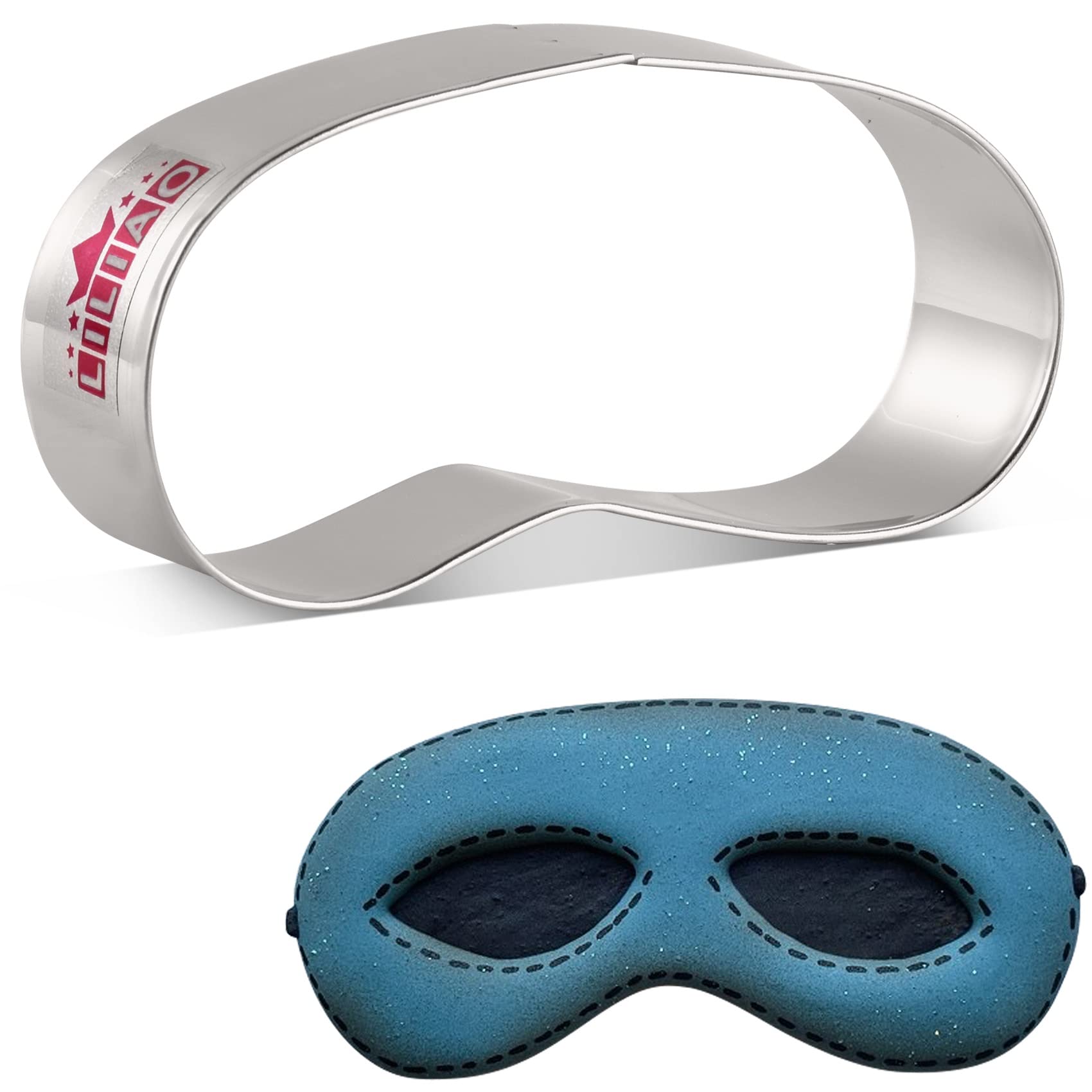 LILIAO Party Mask Cookie Cutter Set - 3.7 x 1.8 Inch Stainless Steel Biscuit & Fondant Mold - Perfect for Birthday Cakes, Sandwich Bread, and DIY Baking Decorations