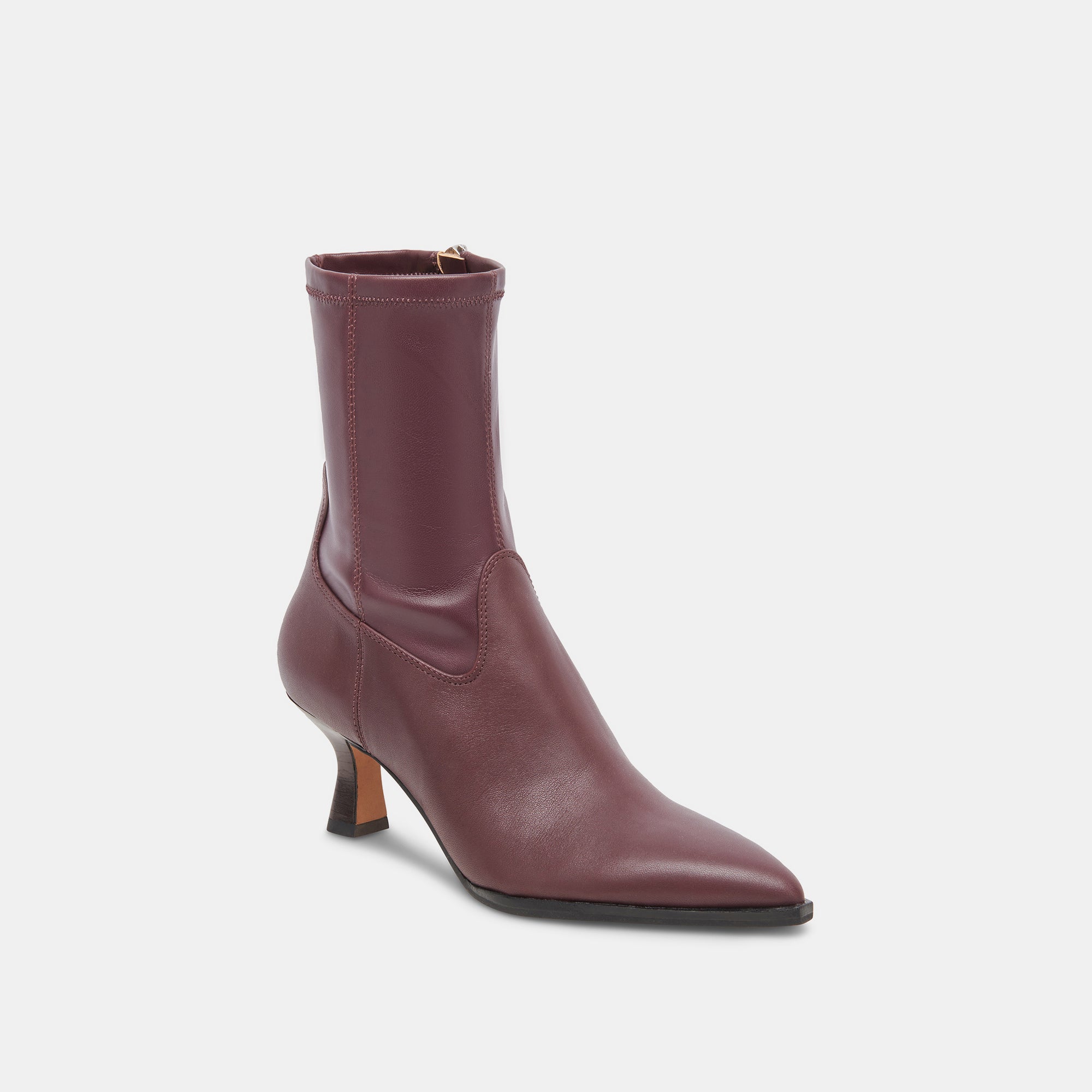 ARYA Wide Calf Boots for Women - Genuine Leather Wine Red Ankle Boots for Comfort & Style - Perfect for Fall, Winter & Office Wear