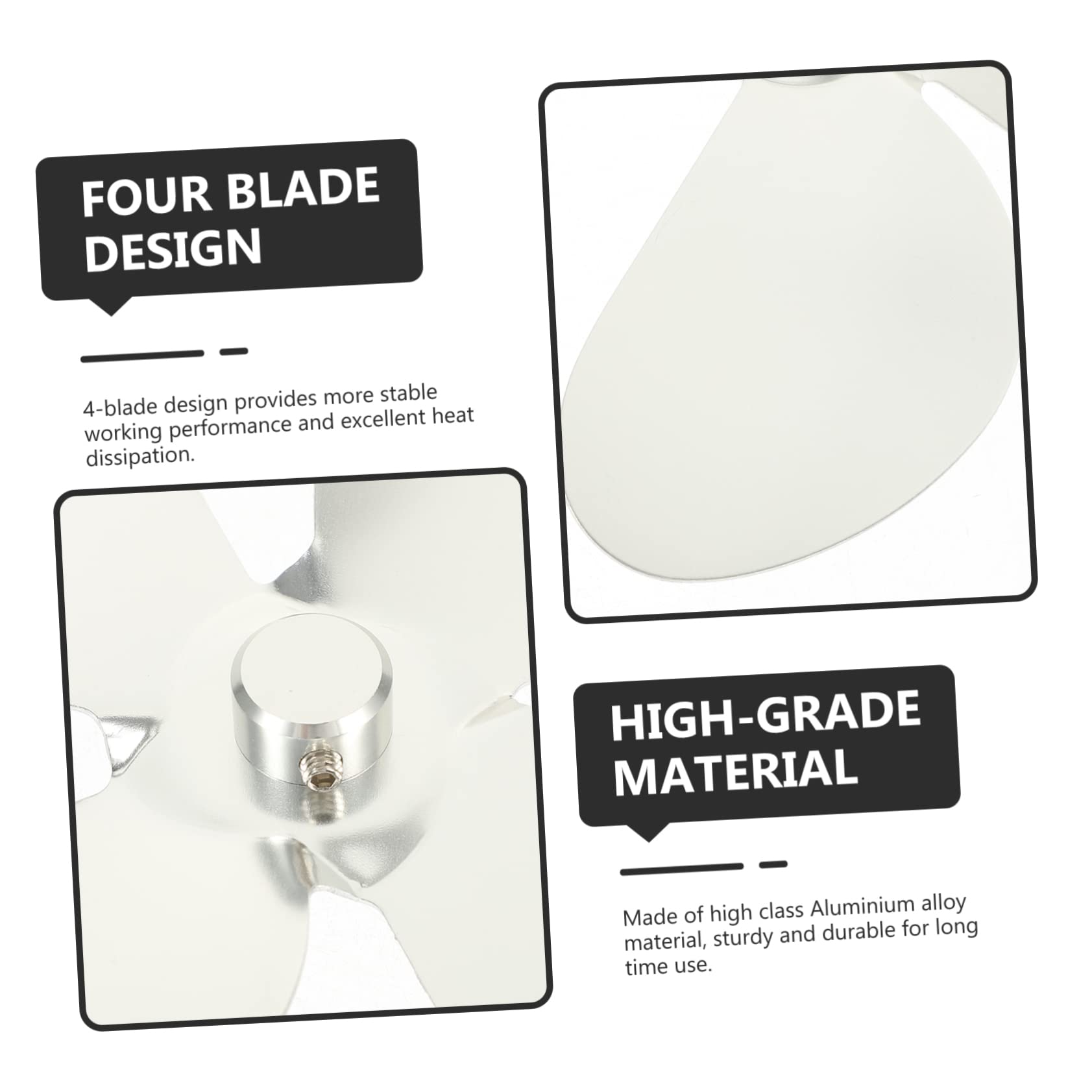 MAGICLULU 3-Piece Fireplace Fan Replacement Kit - 4 Heat-Powered Aluminum Alloy Stove Fan - Easy Installation for Wood Stoves & Fireplaces - Perfect for Home Heating & Energy Efficiency