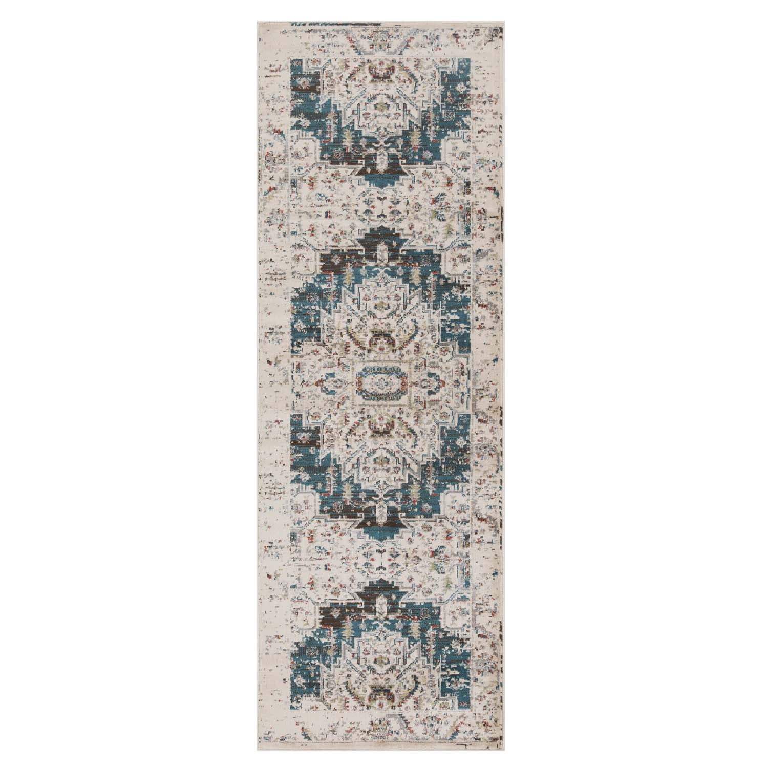 Marquis Modern Farmhouse Medallion Indoor Area Rug - Non-Slip Living Room Carpet for Home Decor, Bedroom & Office | Soft & Durable Floor Mat