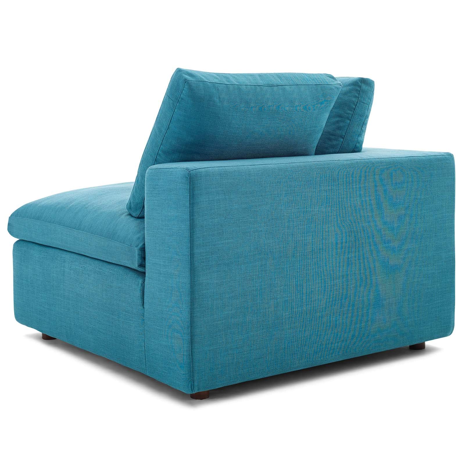 Modern Contemporary Urban Design Fabric Sectional Sofa Set in Aqua Blue - Perfect for Living Room, Lounge, Club & Lobby Decor - Comfortable Seating for Relaxation & Social Gatherings