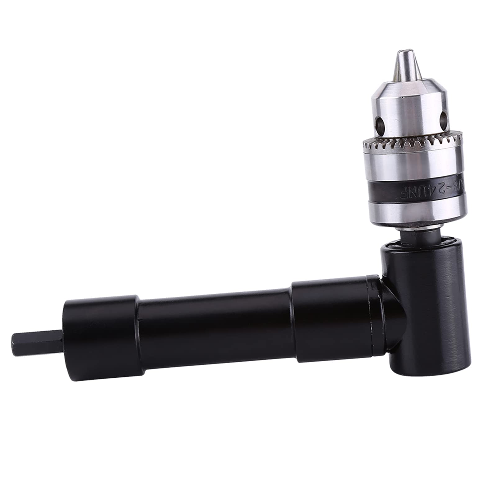 90 Degree Right Angle Drill Attachment - 8mm Hex Shank Drill Adapter with Chuck | Perfect for Tight Spaces & Corner Drilling in Woodworking, Plumbing & DIY Projects