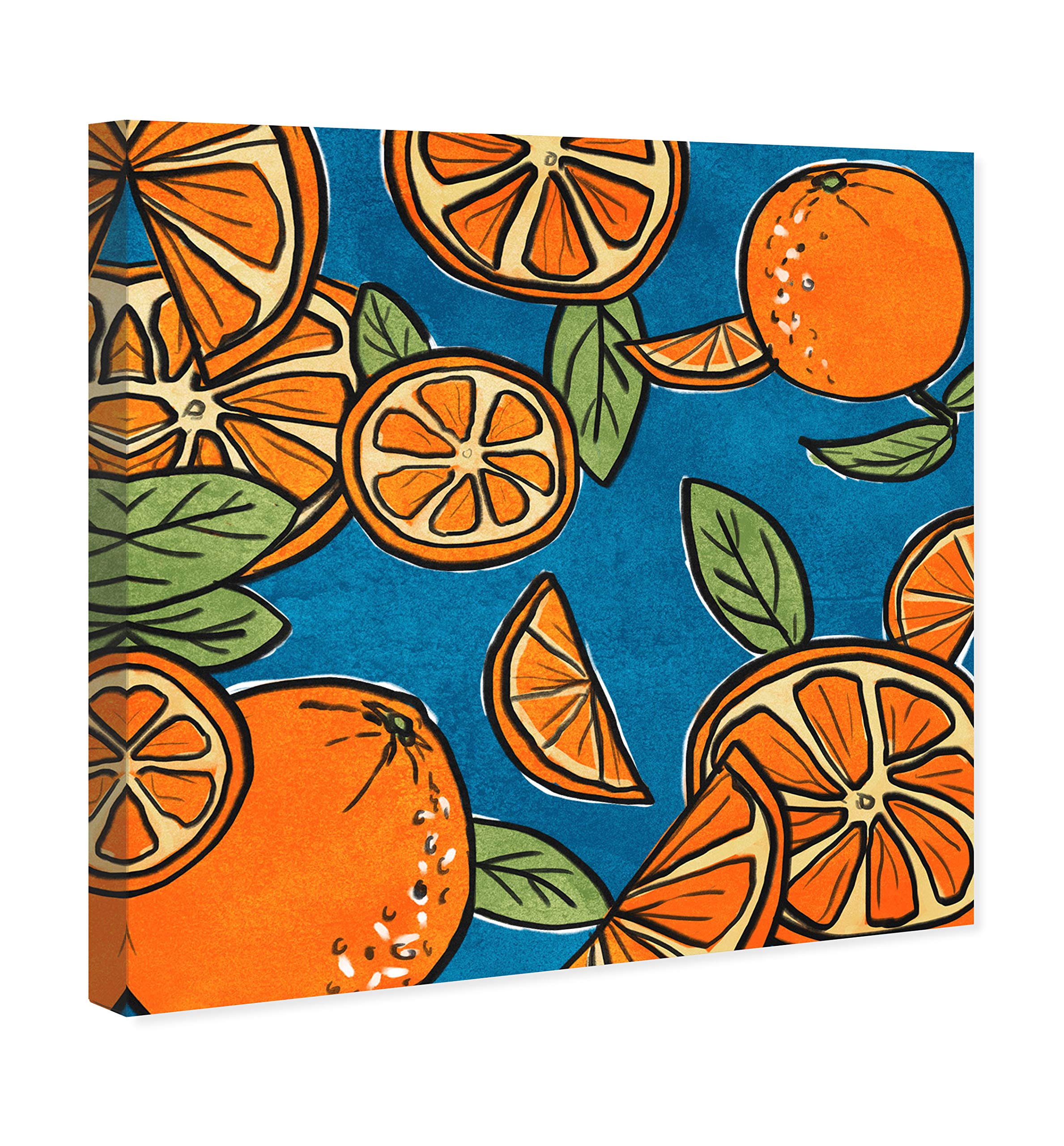 Oliver Gal Artist Co. 'Fresh Squeezed' Kitchen Wall Art - 30x30 Inch Orange & Blue Canvas Print for Modern Home Décor | Perfect for Dining Room, Café & Restaurant Decorations