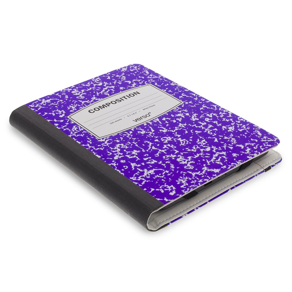 Verso Kindle Case - Classic Purple Composition Book Folio Protective Cover for Amazon Kindle (Fits Kindle Paperwhite, Kindle & Kindle Touch) | Perfect for Reading, Travel & School Use