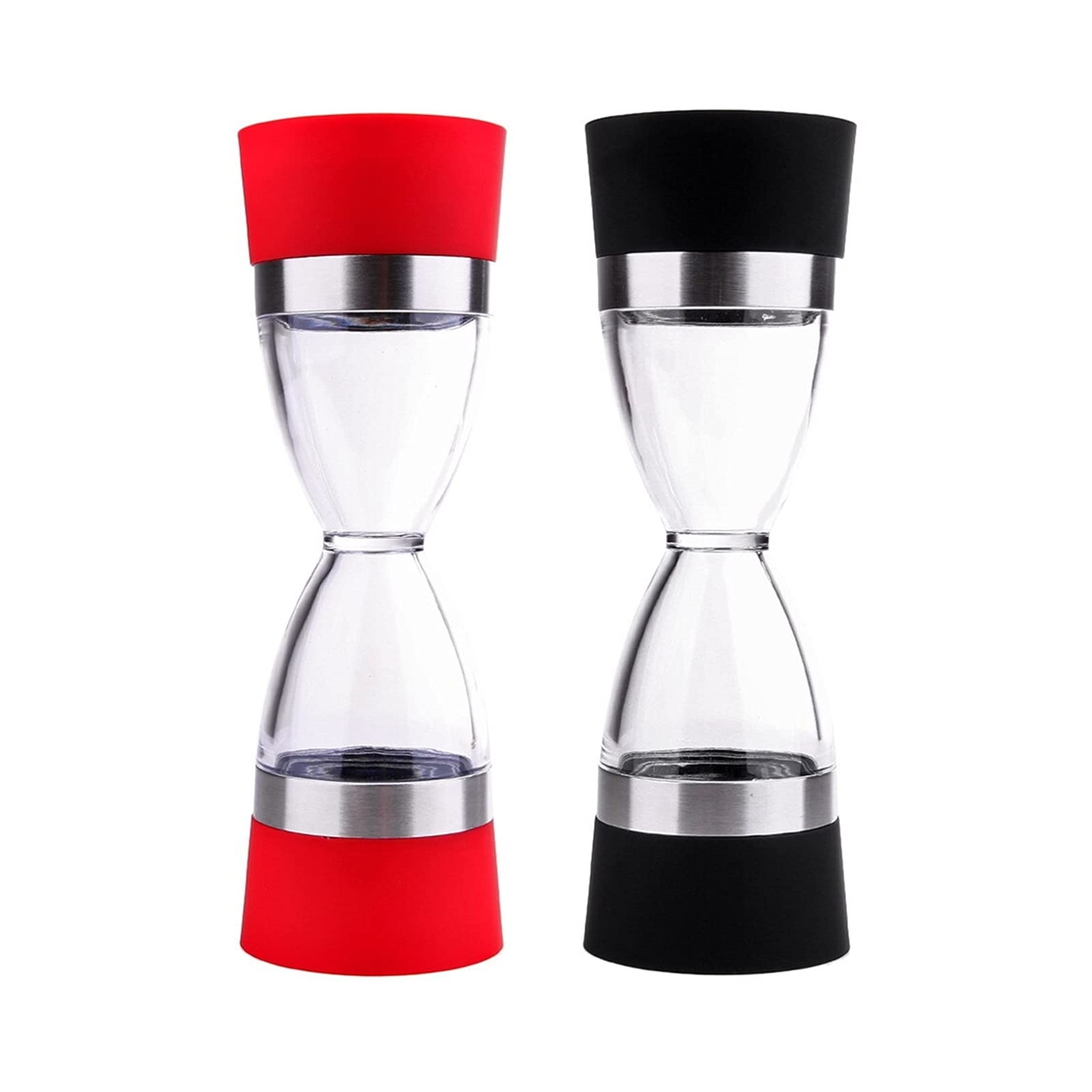 Premium 2-in-1 Hourglass Salt and Pepper Grinder Mill - Manual Adjustable Spice Shaker for Kitchen, Cooking & Dining - Perfect for Steak, Salad & BBQ Seasoning