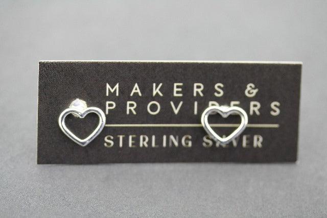 Open Heart Stud Earrings - Sterling Silver 925 Hypoallergenic Jewelry for Women - Perfect for Valentine's Day, Anniversary & Everyday Wear