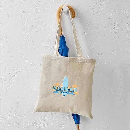 Del Mar California Tote Bag - Natural Canvas Reusable Shopping Bag for Beach, Groceries & Daily Use | CafePress