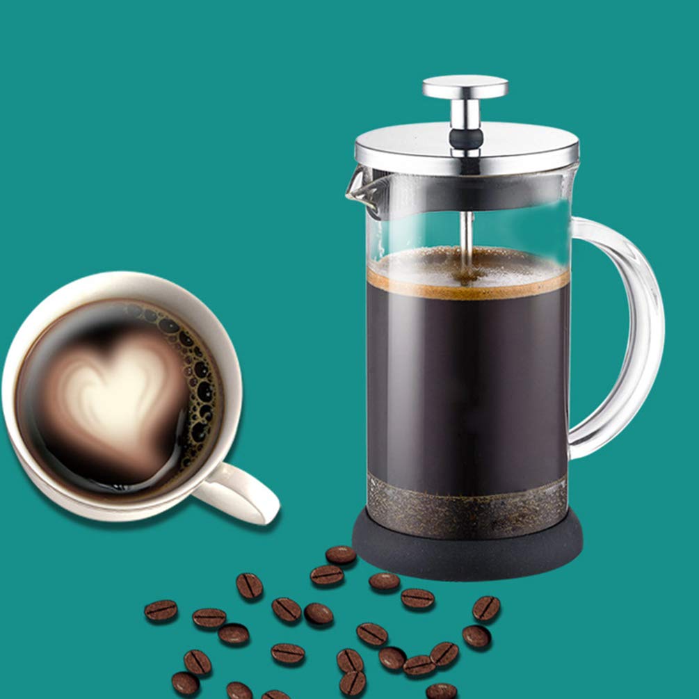 Hemoton 1-Piece Manual Espresso Coffee Maker & Tea Press - Stainless Steel French Press for Rich Espresso, Cold Brew & Loose Leaf Tea - Perfect for Home, Office & Camping Use