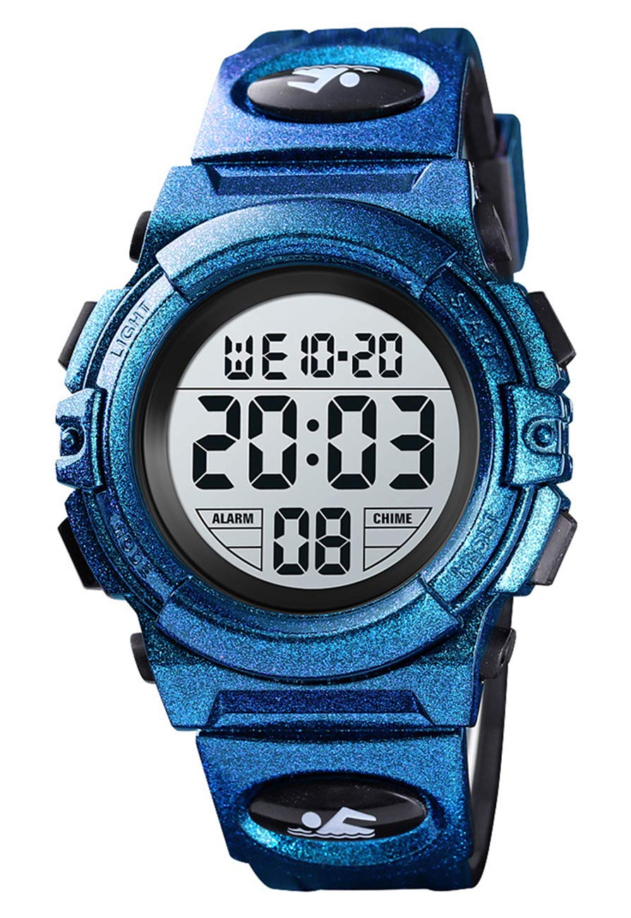 FANMIS Men's Digital Sports Watch - LED Electronic Chronograph Waterproof Watch with PU Strap for Outdoor Running, Hiking & Fitness (Blue Dragon) - Perfect for Active Lifestyles & Adventure Enthusiasts