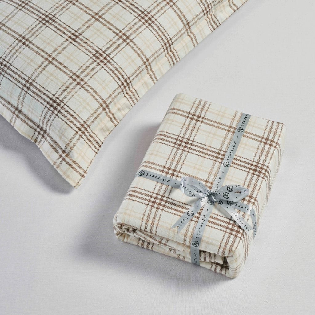 Soft Plaid Flannel Cotton Duvet Cover Set - Classic Farmhouse Style for Cozy Bedroom Decor | Perfect for Winter, Guest Rooms & Rustic Home Styling