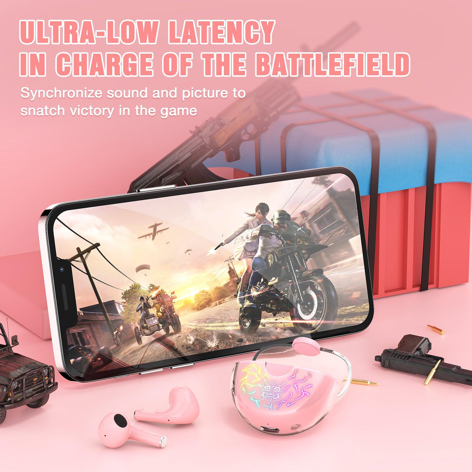 ONIKUMA T35 Bluetooth 5.1 Wireless Gaming Earbuds with 60ms Low Latency, Active Noise Cancelling, Fast Charging - Perfect for Mobile Gaming, Workouts & Commuting