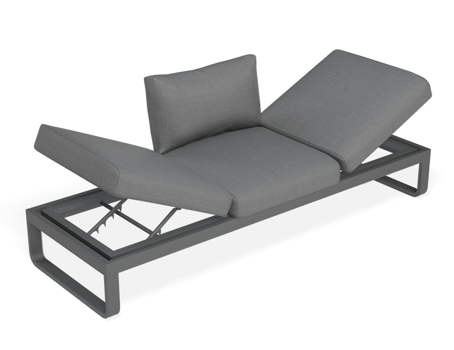 Fino 3-Seater Outdoor Modular Sofa with Backrest & Ottoman - Perfect for Patio, Garden, and Poolside Relaxation
