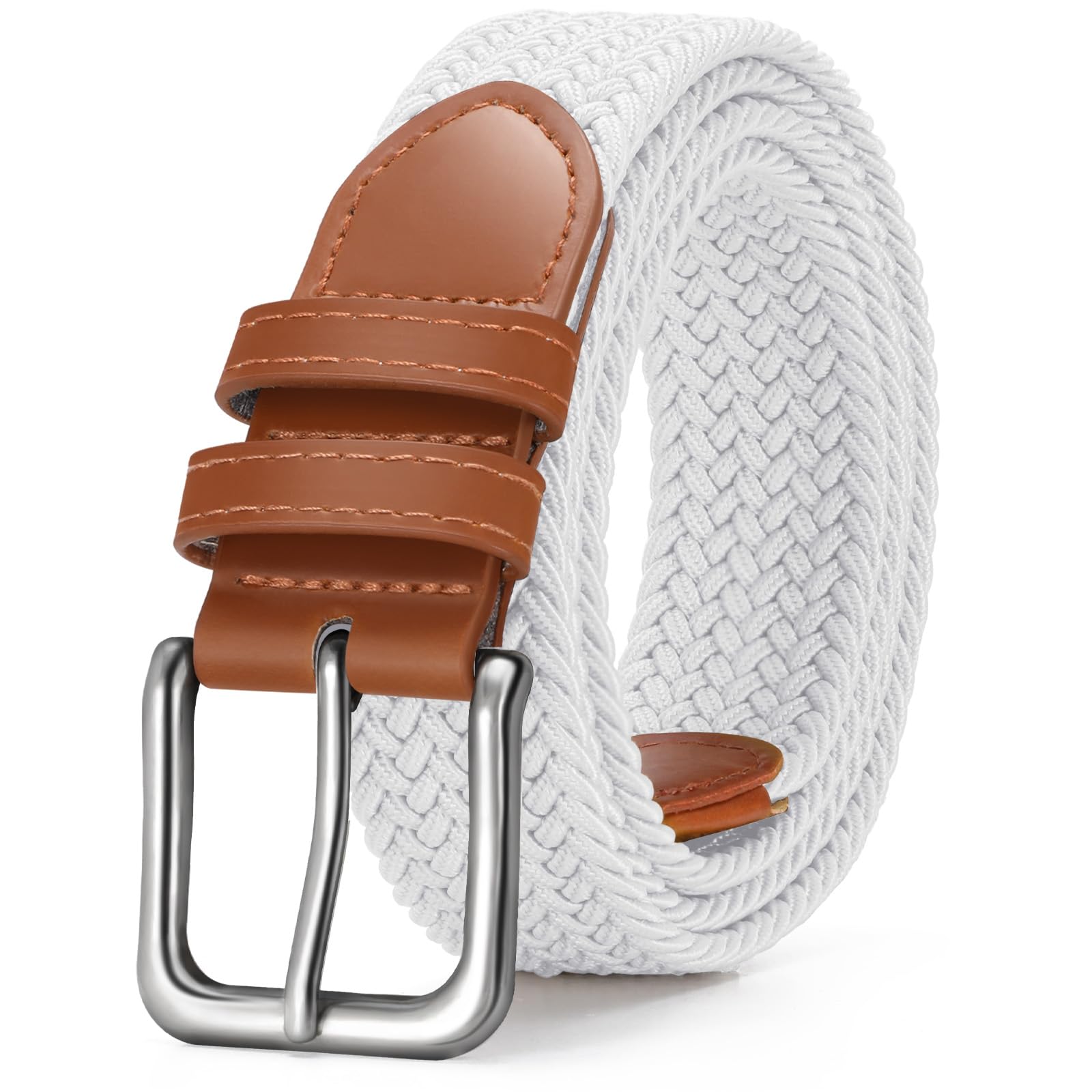 Men's Braided Stretch Belt - Adjustable Elastic Waistband for Golf Pants, Casual Shorts & Jeans | Comfortable & Stylish for Everyday Wear & Outdoor Activities
