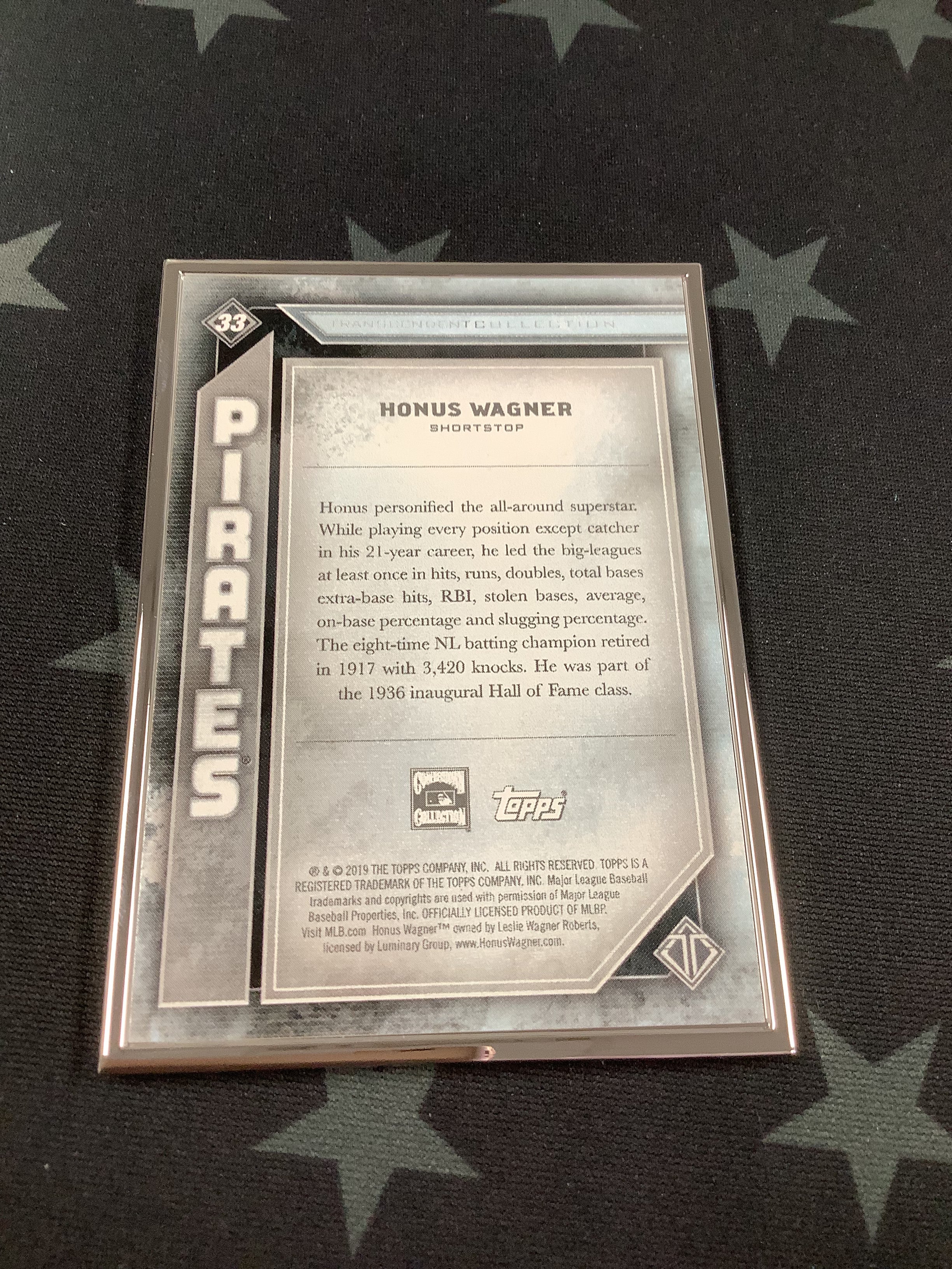 2019 Honus Wagner Transcendent Collection Baseball Card #33/100 - Rare Limited Edition for Collectors & Sports Memorabilia Enthusiasts - Perfect for Display, Investment & Gifting