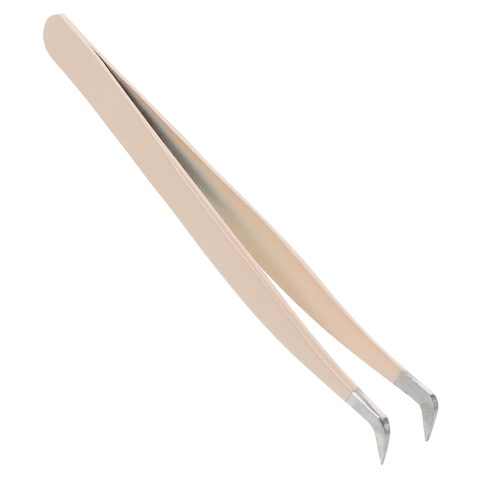 CANIGHT False Eyelash Applicator Tweezers - Curved Lash Nipper Tool for Easy Application, Durable Beige Craft Tool - Perfect for Makeup Artists & DIY Lash Extensions at Home