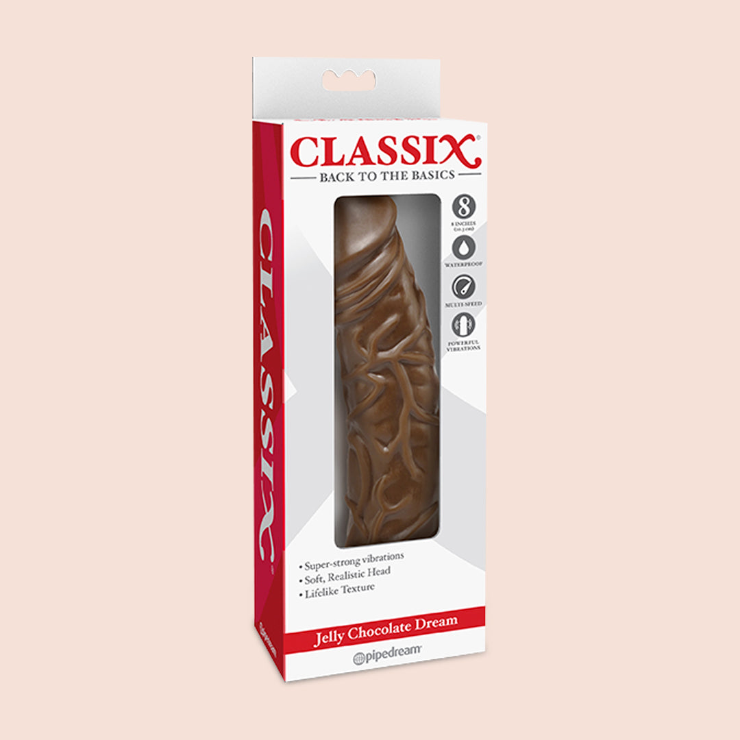 Clasix Jelly Chocolate Dream Big Vein Vibrator - Multi-Speed Waterproof G-Spot Massager for Women, Perfect for Couples Play & Solo Pleasure