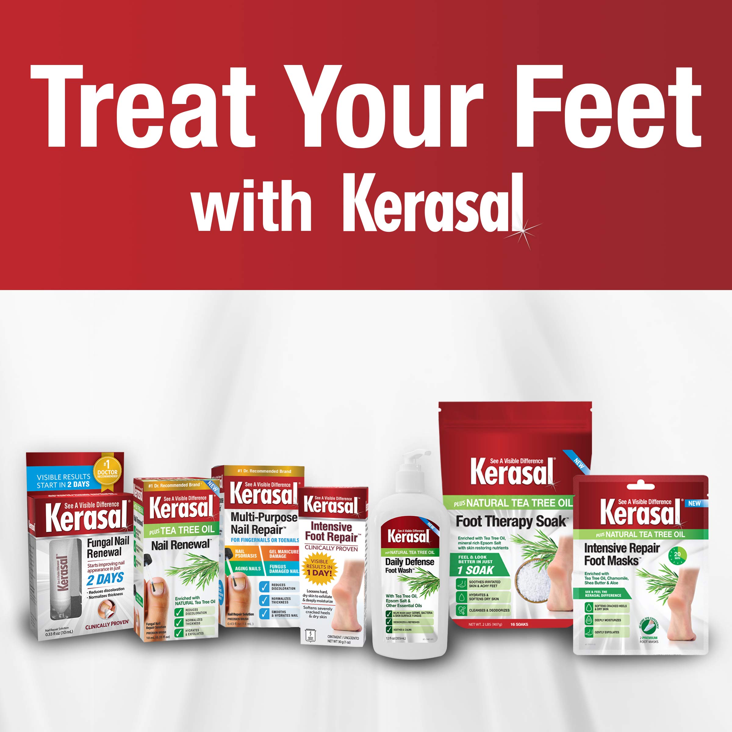 Kerasal Nail Fungal Renewal Treatment 10ml (2 Pack) - Fast-Acting Toenail & Fingernail Repair for Fungus & Discoloration - Perfect for Athletes, Pedicures & Daily Foot Care