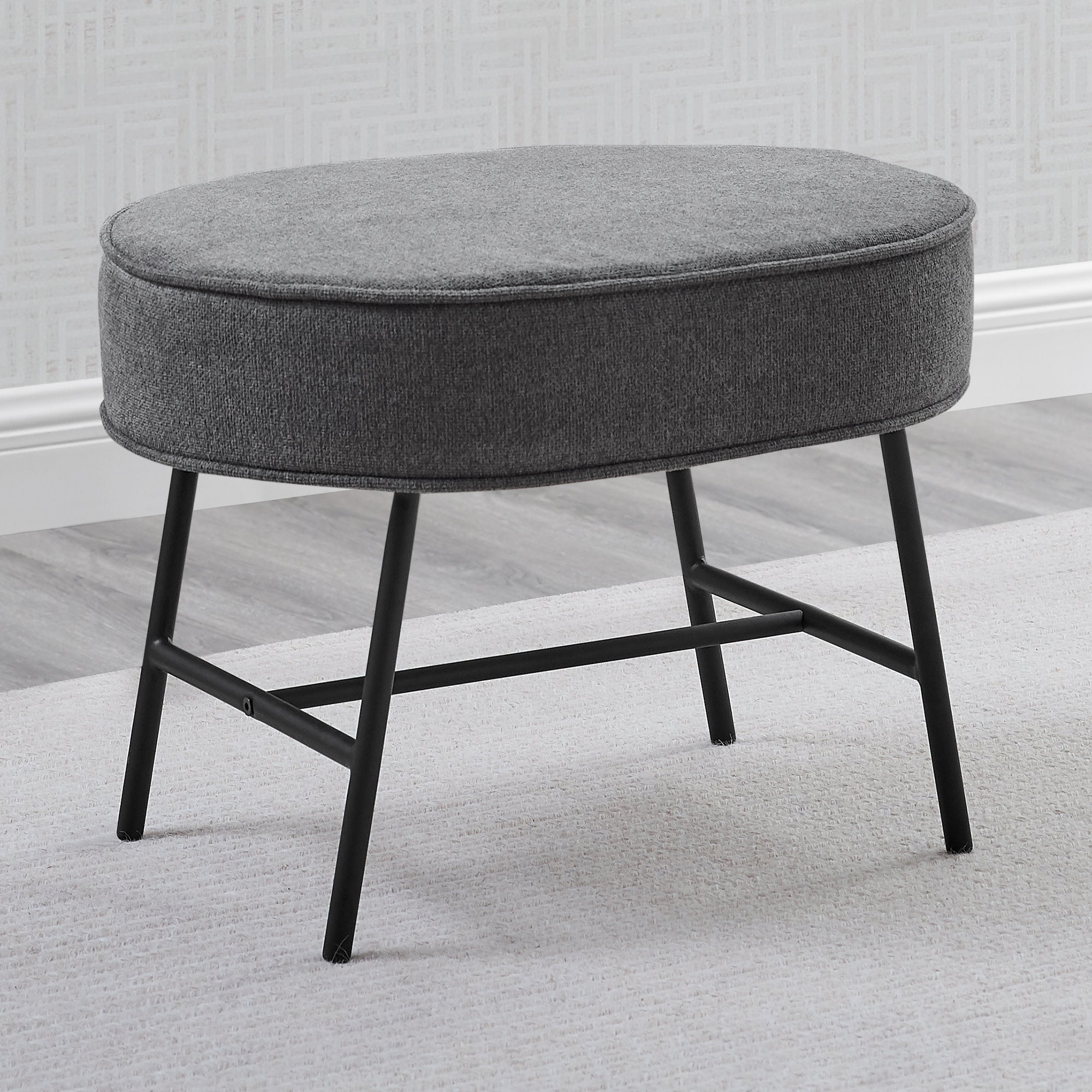 Ella Ottoman with LiveSmart Evolve Fabric - Modern Storage Footrest for Living Room, Bedroom & Office - Soft & Durable Upholstered Stool with Hidden Storage Compartment - Perfect for Small Spaces & Home Decor