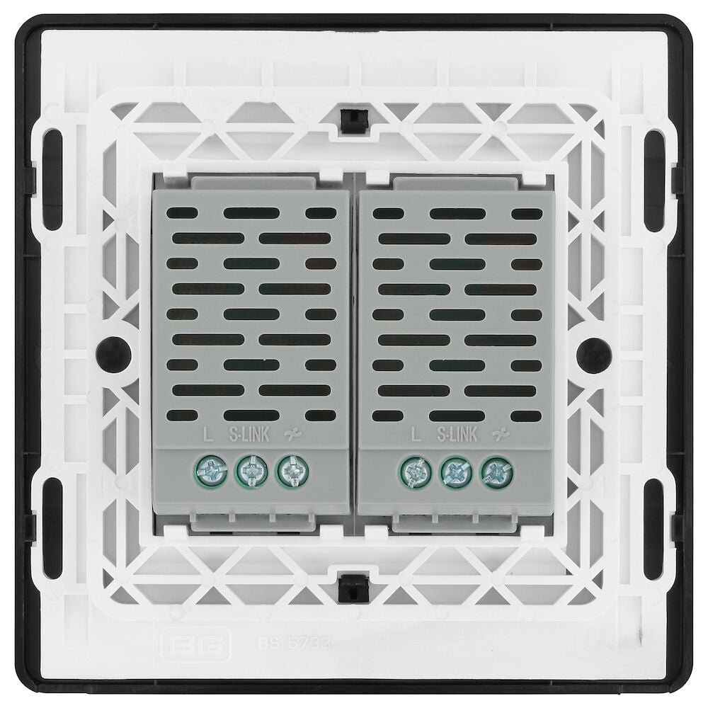 BG Evolve Matt Black 2G Secondary Touch Dimmer Switch PCDMBTDS2B - Smart Lighting Control for Home & Office Automation