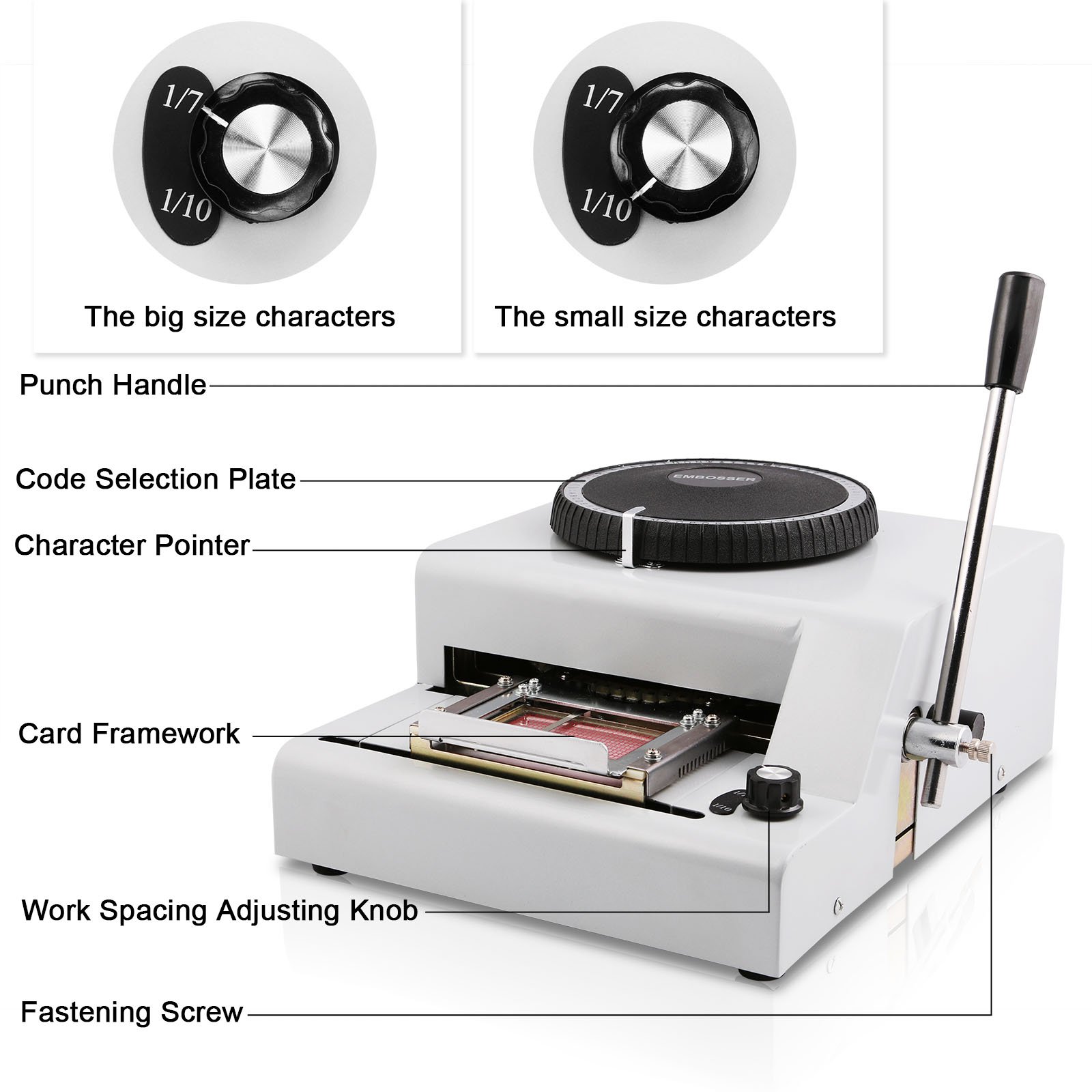 VEVOR Card Embosser Machine - 72 Character Embossing Tool for ID, Credit & Membership Cards | Perfect for Office, School & Business Security Use
