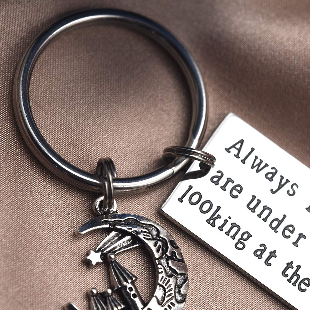 Long Distance Relationship Gifts - 'Always Under The Same Sky' Engraved Keychain for Couples, Best Friends, Boyfriend & Husband - Perfect for Anniversaries, Valentine's Day & Romantic Keepsakes