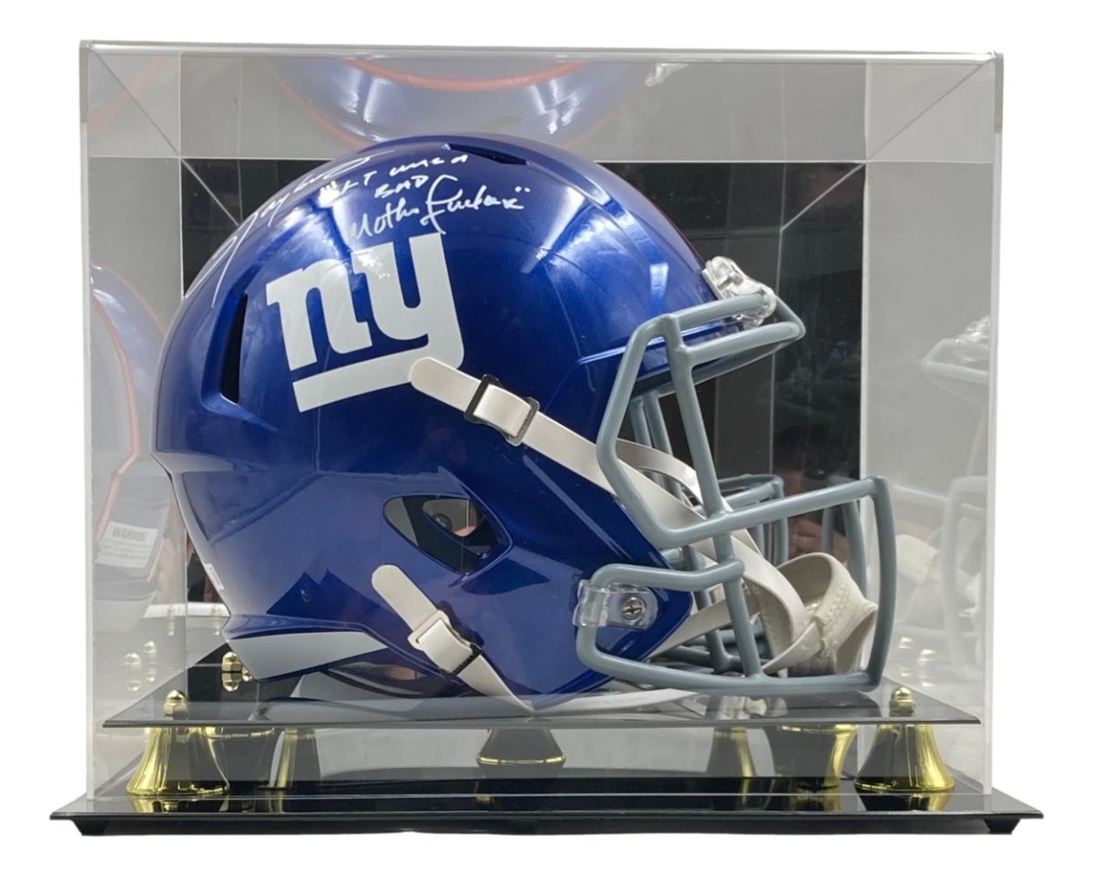 Lawrence Taylor Autographed NY Giants Full-Size Speed Replica Football Helmet - Bad MF Edition with Display Case - Perfect for Collectors, Sports Memorabilia Fans & Man Cave Decor