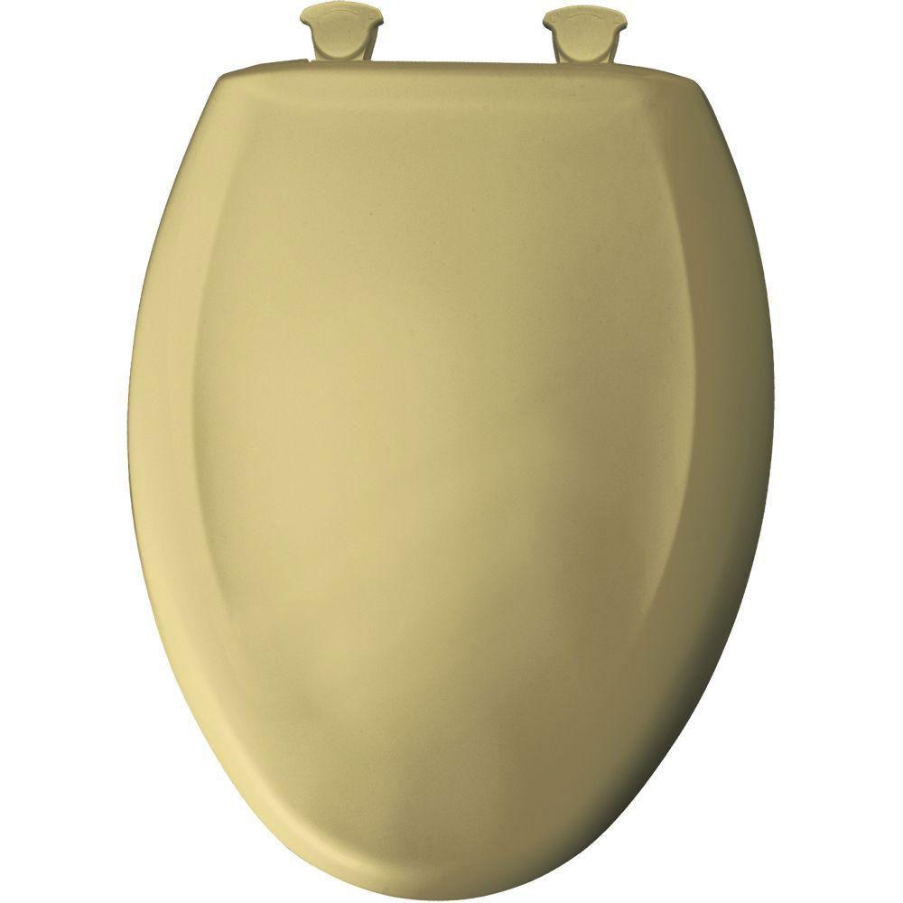 Bemis Slow Close STA TITE Elongated Closed Front Toilet Seat in Harvest Gold 529752 - Durable & Quiet Toilet Seat for Home, Bathroom Upgrade, ADA Compliant - Perfect for Modern Bathrooms & Elderly Safety