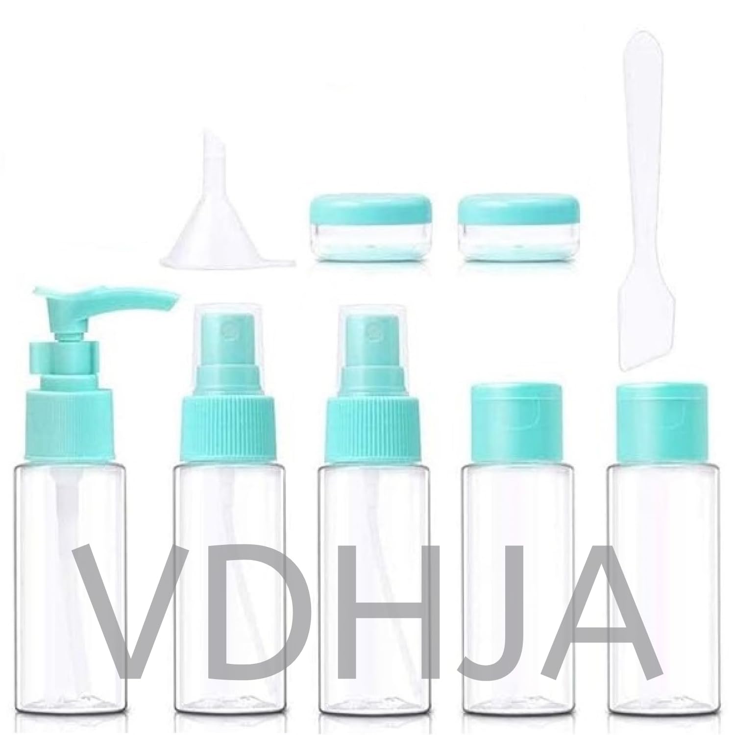 VDHJA Multipurpose Cosmetic & Toiletries Travel Pouch Kit with Empty Refillable Spray Bottles (Blue) - Perfect for Travel, Gym, and Daily Organization