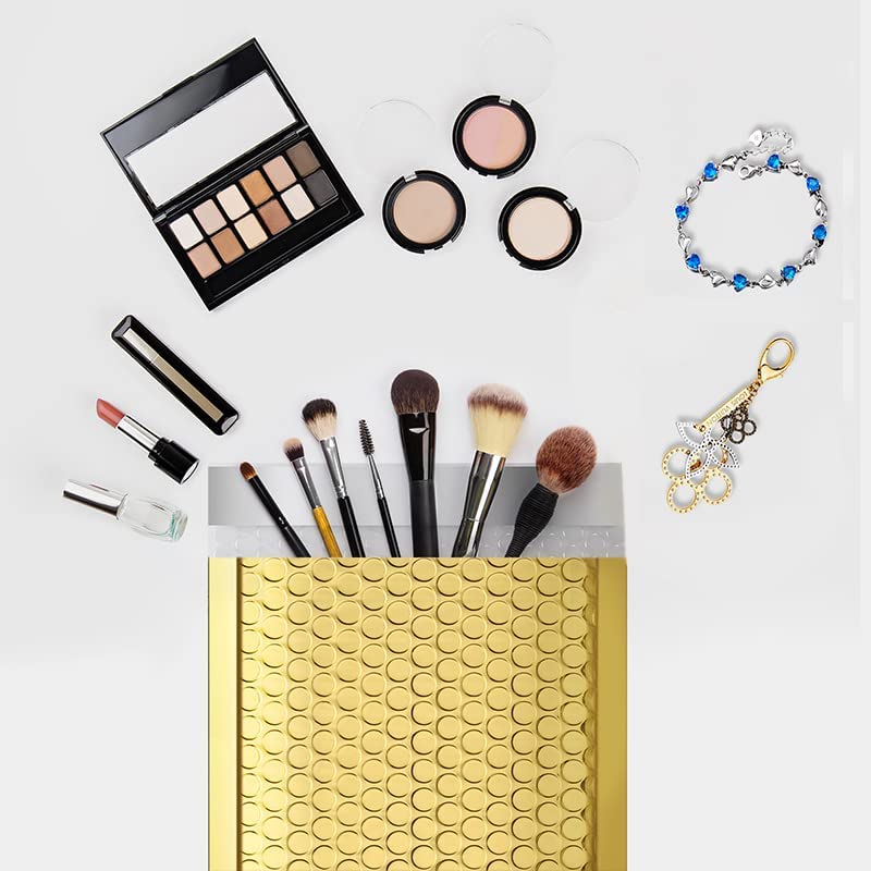 6x10 Bubble Mailer Padded Envelopes - Gold Color Shipping Bags for Ecommerce, Small Business & Online Sellers - Perfect for Shipping Jewelry, Cosmetics, Books & Small Items