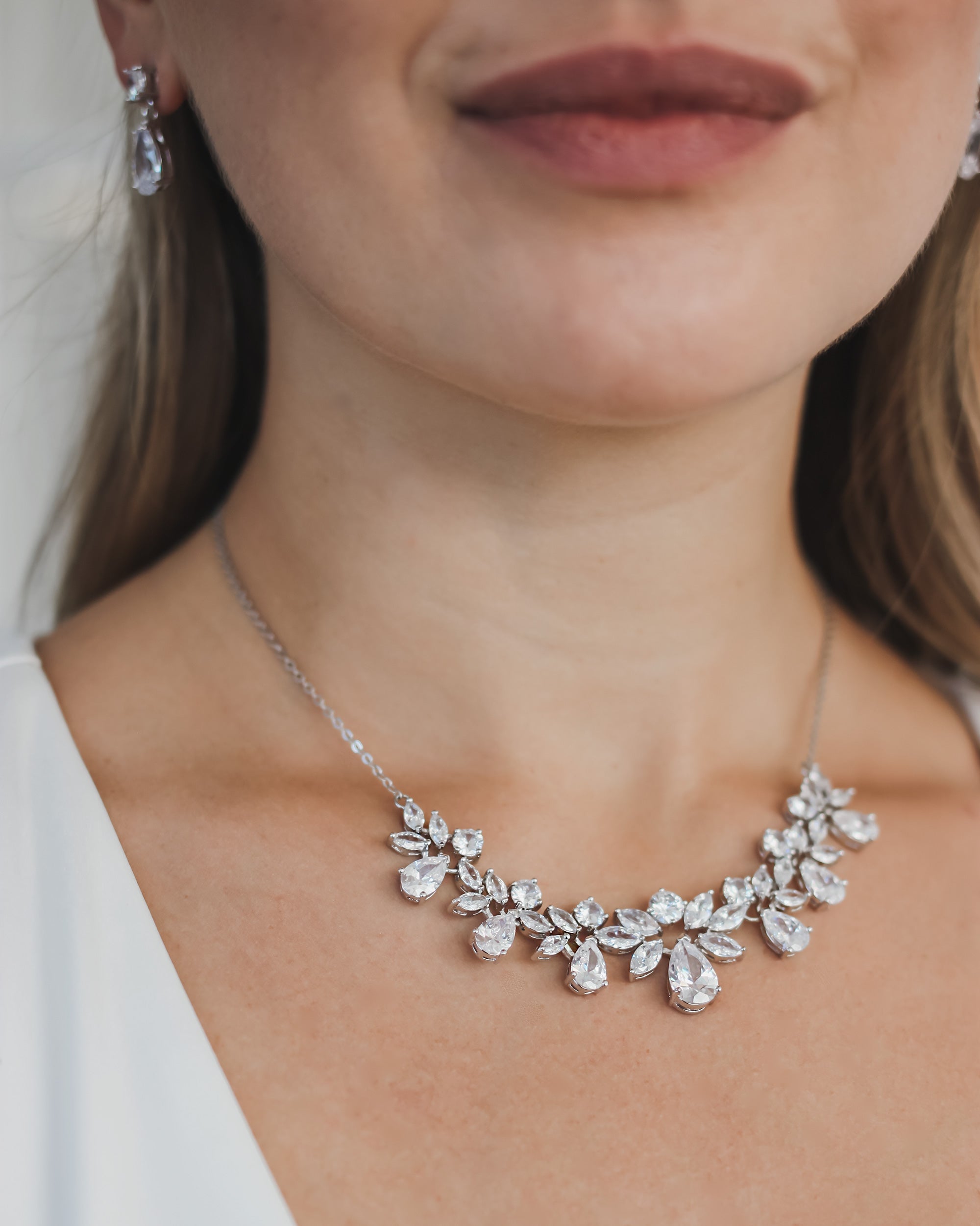 Estela CZ Jewelry Set - Elegant Cubic Zirconia Necklace & Earrings for Women | Perfect for Weddings, Parties & Special Occasions