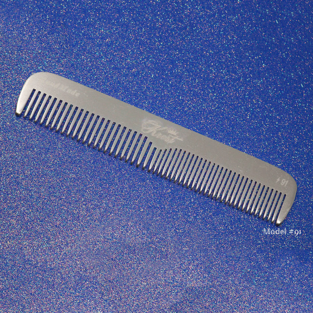 Krest Professional Metal Combs - Premium Aluminum Hair Combs 100% Hand Finished for Men & Women - Perfect for Styling, Barber Shops, and Travel
