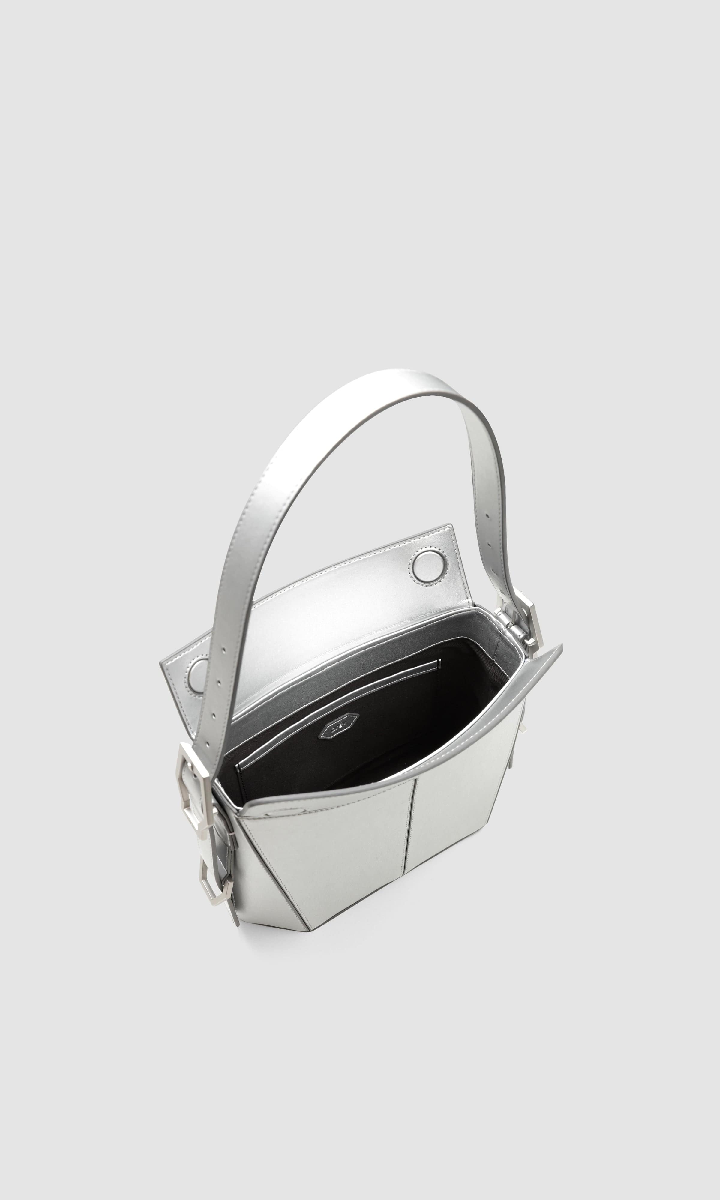 Kiara Vegan Apple Leather Shoulder Bag for Women | Eco-Friendly Silver Crossbody Purse | Perfect for Work, Travel & Everyday Use