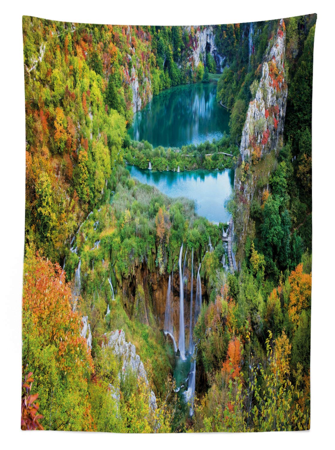 Ambesonne Waterproof Fall Tablecloth 58