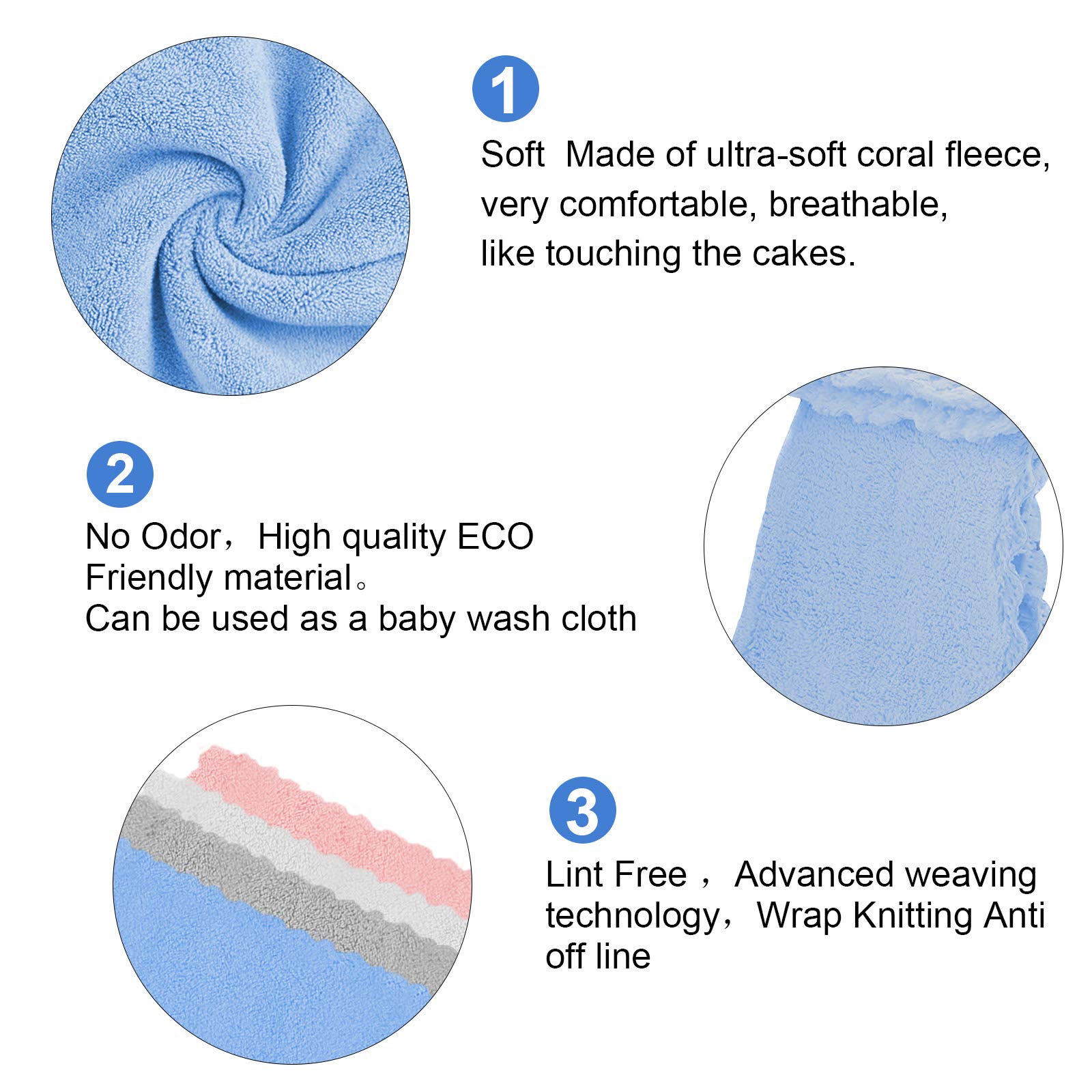 12 Pack Ultra Absorbent Coral Velvet Kitchen Dish Cloths & Towels - Nonstick, Odor-Free, Lint-Free, Machine Washable for Washing Dishes, Cleaning Countertops & Drying Hands