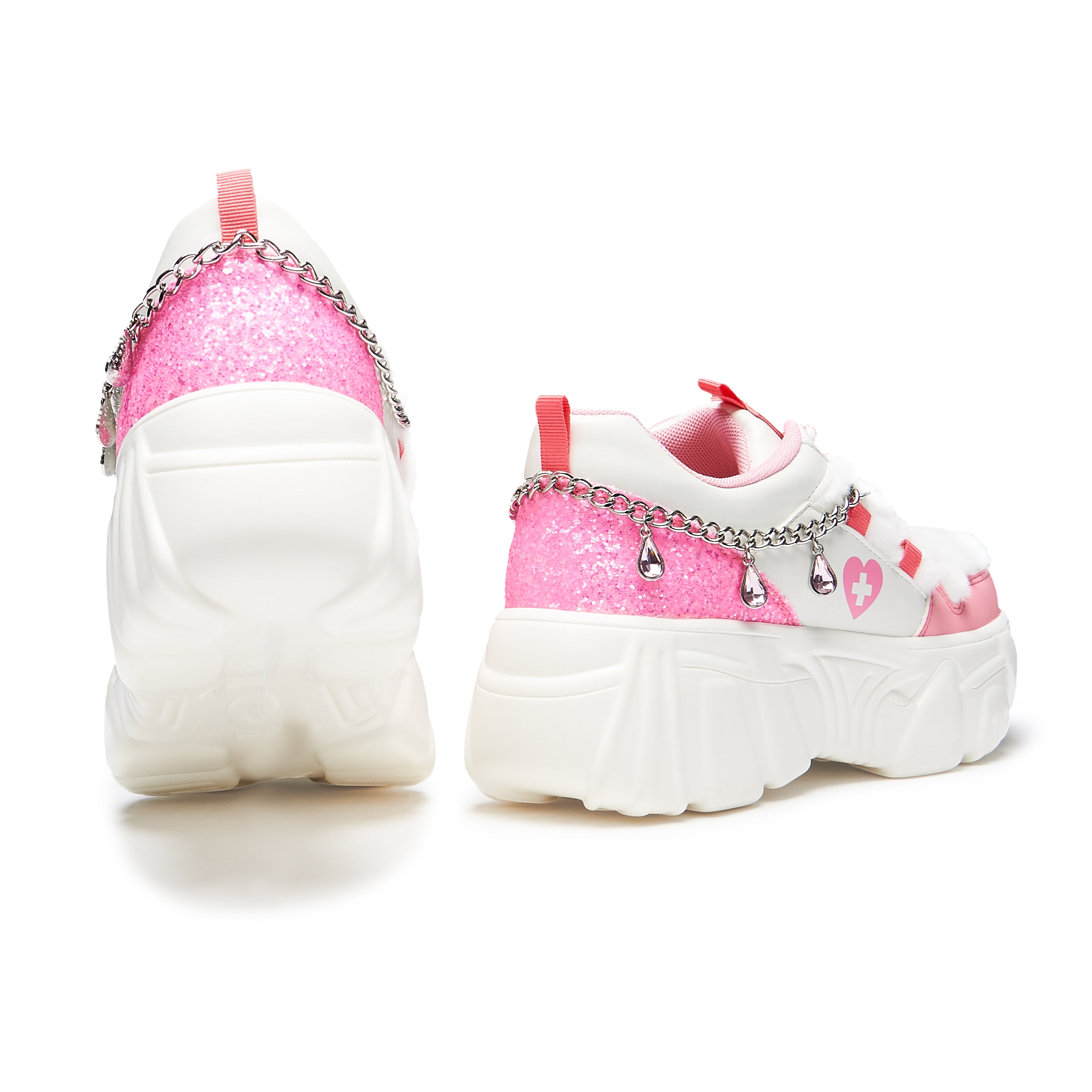 Kawaii Cryptid Chain Sneakers - Stylish White Platform Trainers for Women | Perfect for Casual Wear, Street Fashion & Cosplay Outfits