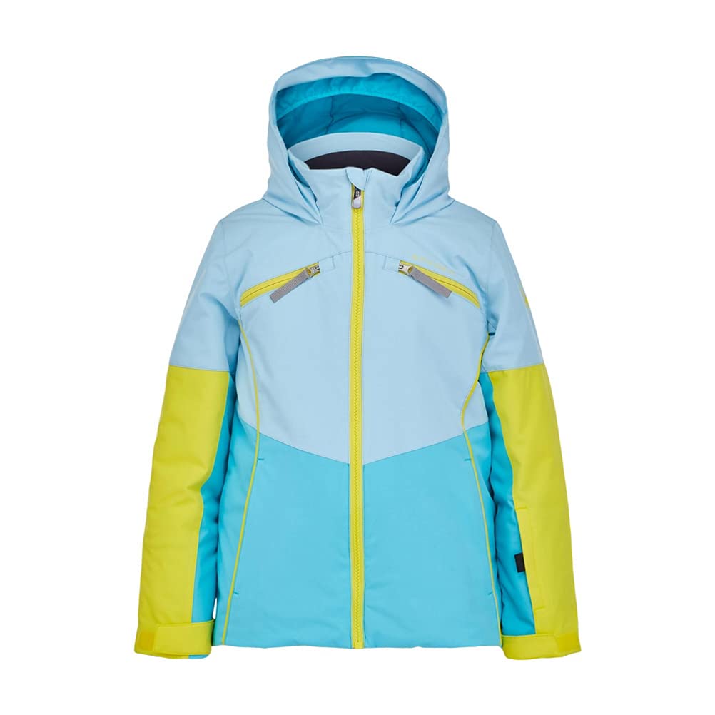 Spyder Girl's Conquer Jacket - Big Kids' Winter Snow Jacket in Bahama Blue Size 8 | Warm Waterproof Ski Coat for Girls Outdoor Activities & Snowboarding