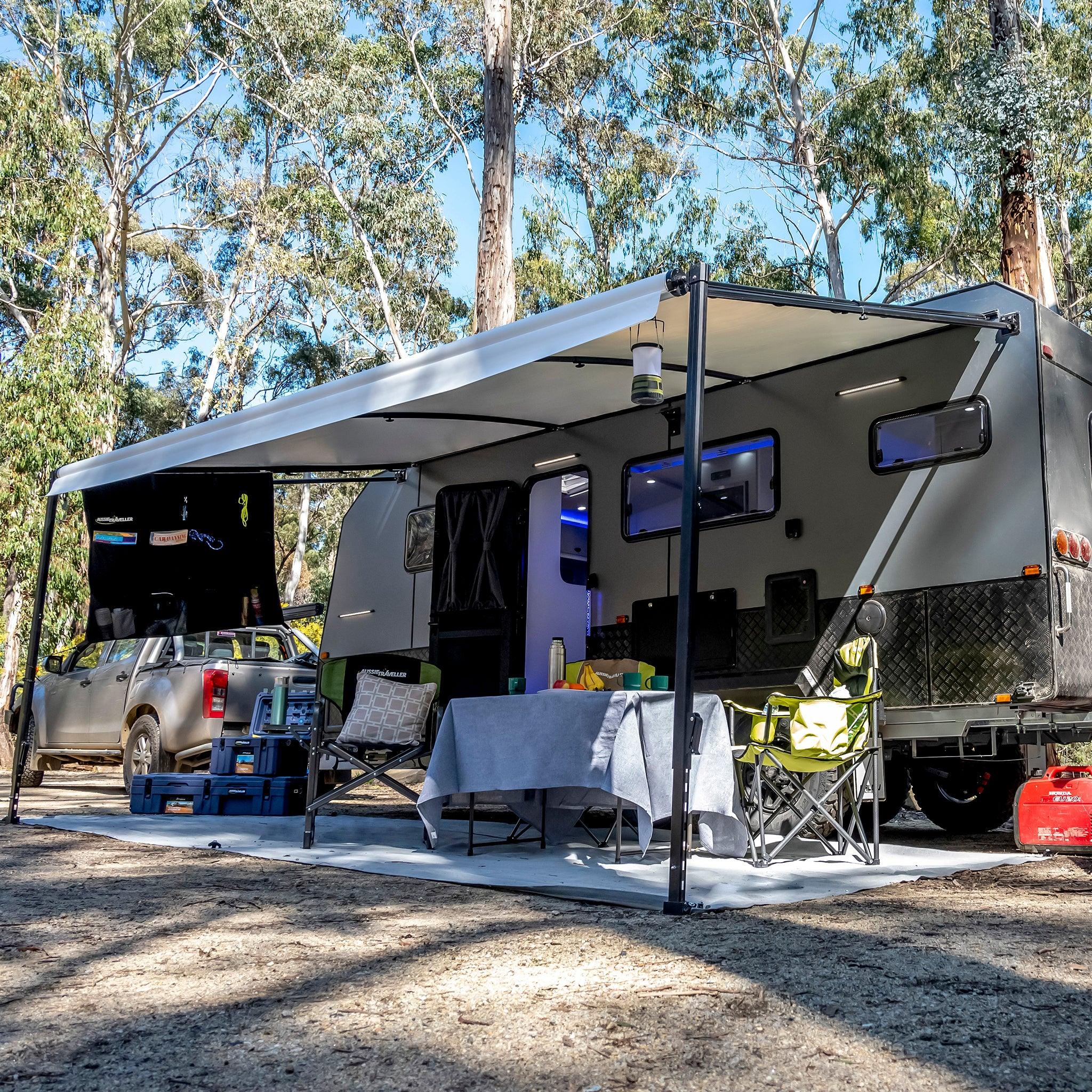 Tourer Roll Out Awning - Premium Retractable RV Awning for Camping & Outdoor Adventures | Easy Setup, Durable & Weather-Resistant | Perfect for RVs, Trailers & Picnics