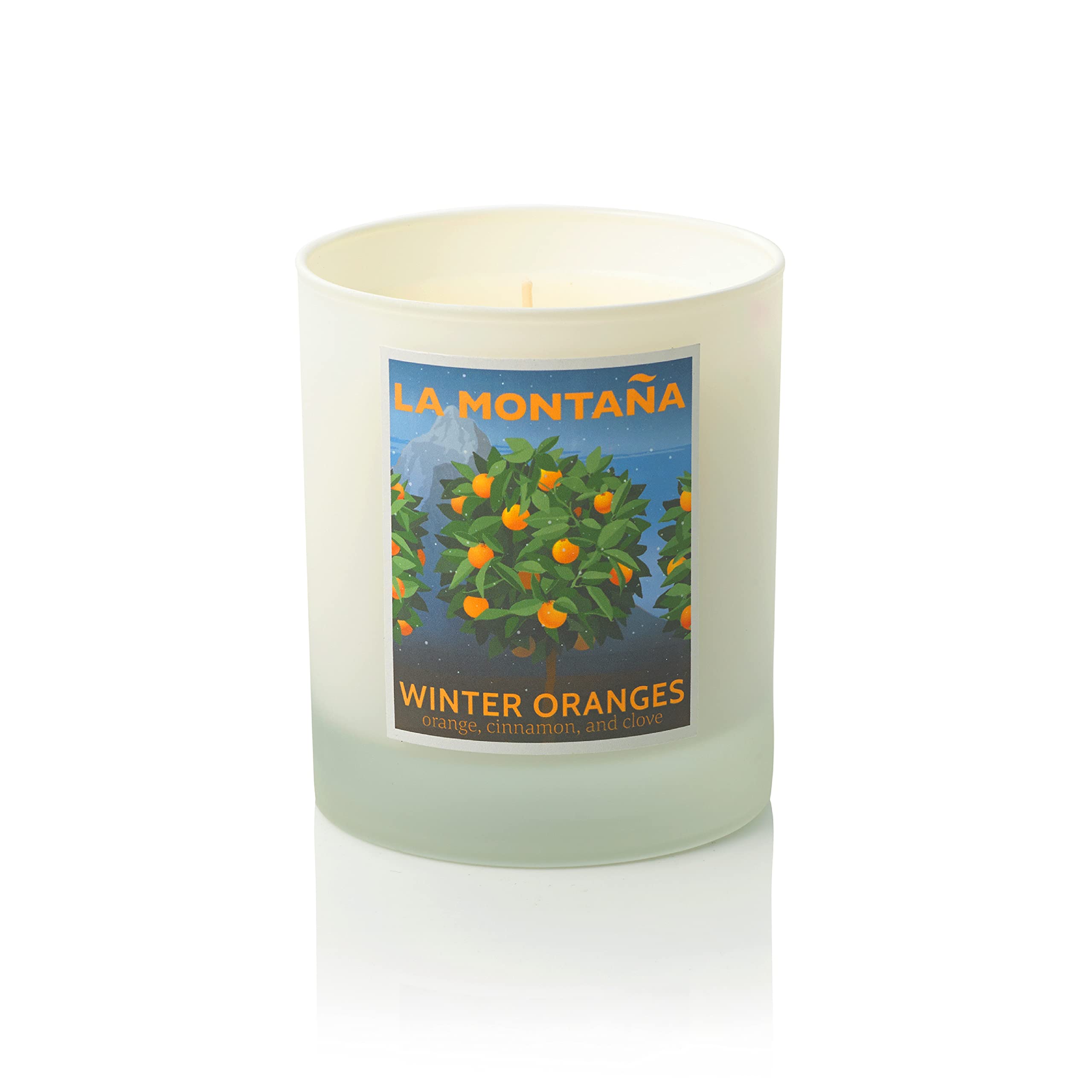 La Montaña Winter Oranges Scented Candle - Luxury Spanish-Inspired Home Fragrance with Natural Wax (Valencia Orange, Cinnamon, Red Apple & Clove) - Perfect for Cozy Winter Nights, Holiday Decor & Aromatherapy Relaxation
