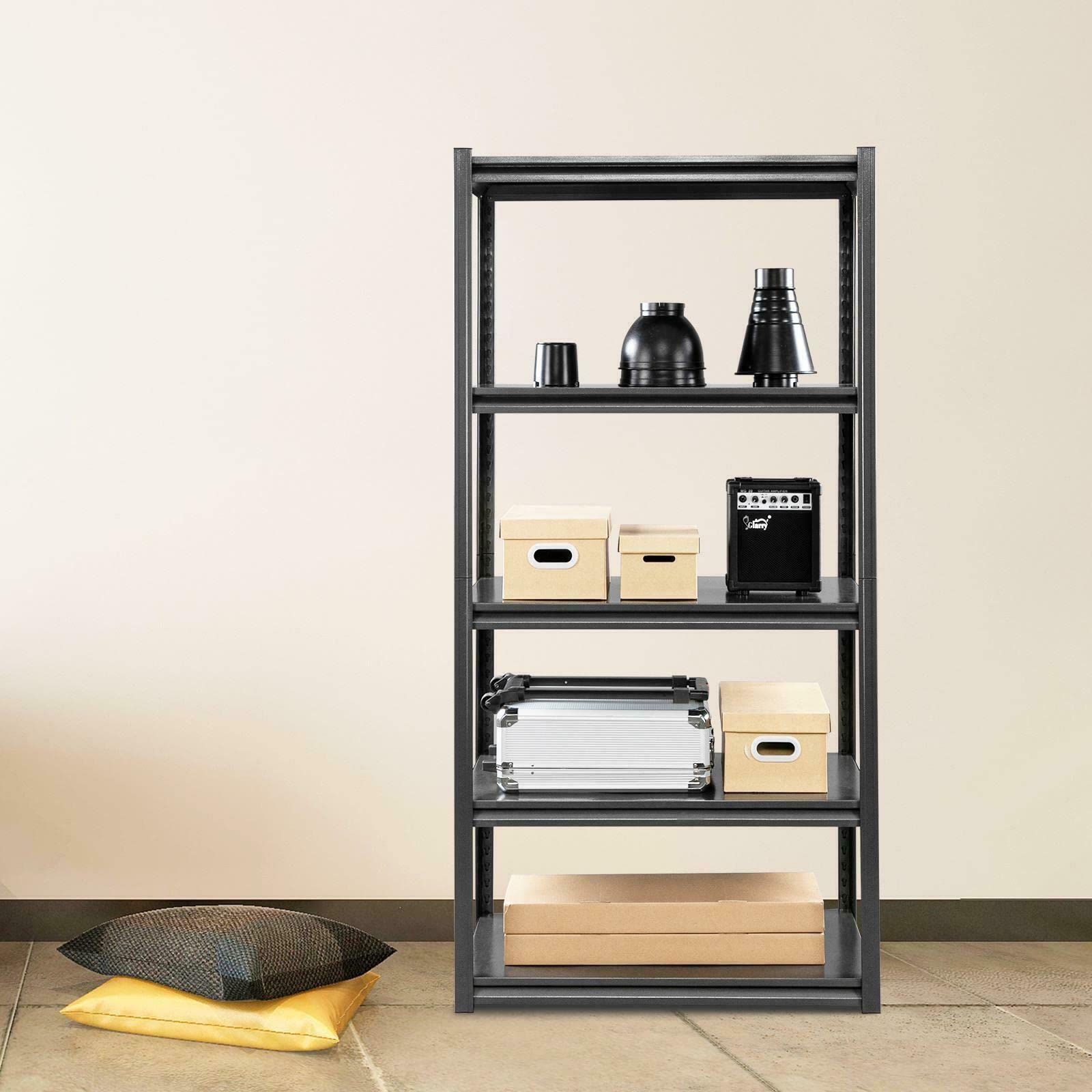 Heavy Duty 5-Tier Adjustable Steel Storage Rack - Multi-Use Organizer for Closet, Garage, Office & Bookshelf - Space Saving Solution by Magaz Storagerack - Perfect for Home Organization & Storage Needs