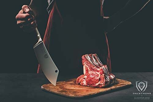 Dalstrong Gladiator Series Crixus 8-Inch Cleaver Hybrid & Chef's Knife - High Carbon German Steel - Professional Kitchen Knife for Meat, Vegetables & Food Prep